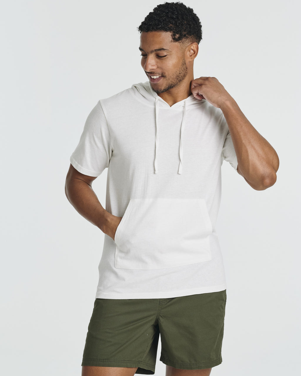 Men's Cotton Short-Sleeve Hoodie Hooded T-Shirt With Drawstring & Pockets (Available in Big & Tall)