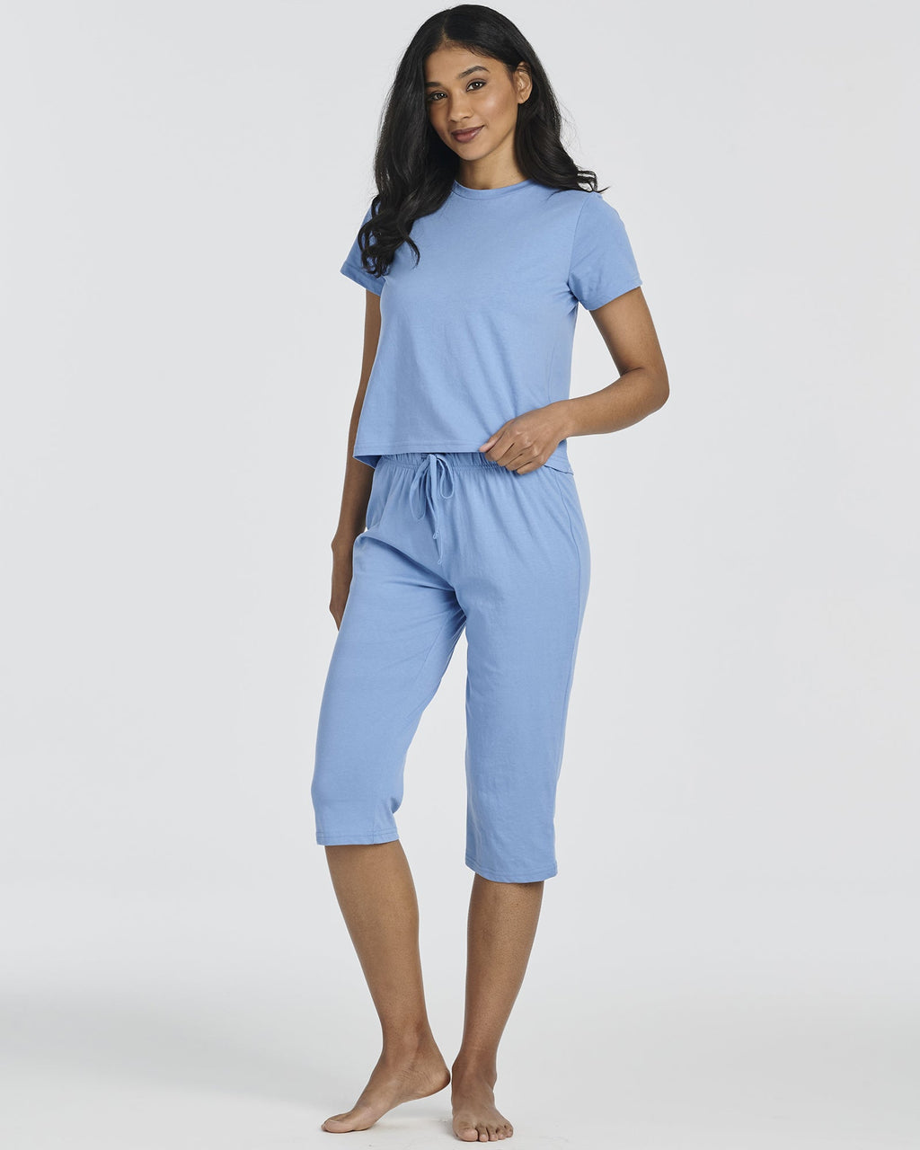 2 Pack: Women's Cotton Pajamas with Capri Pants