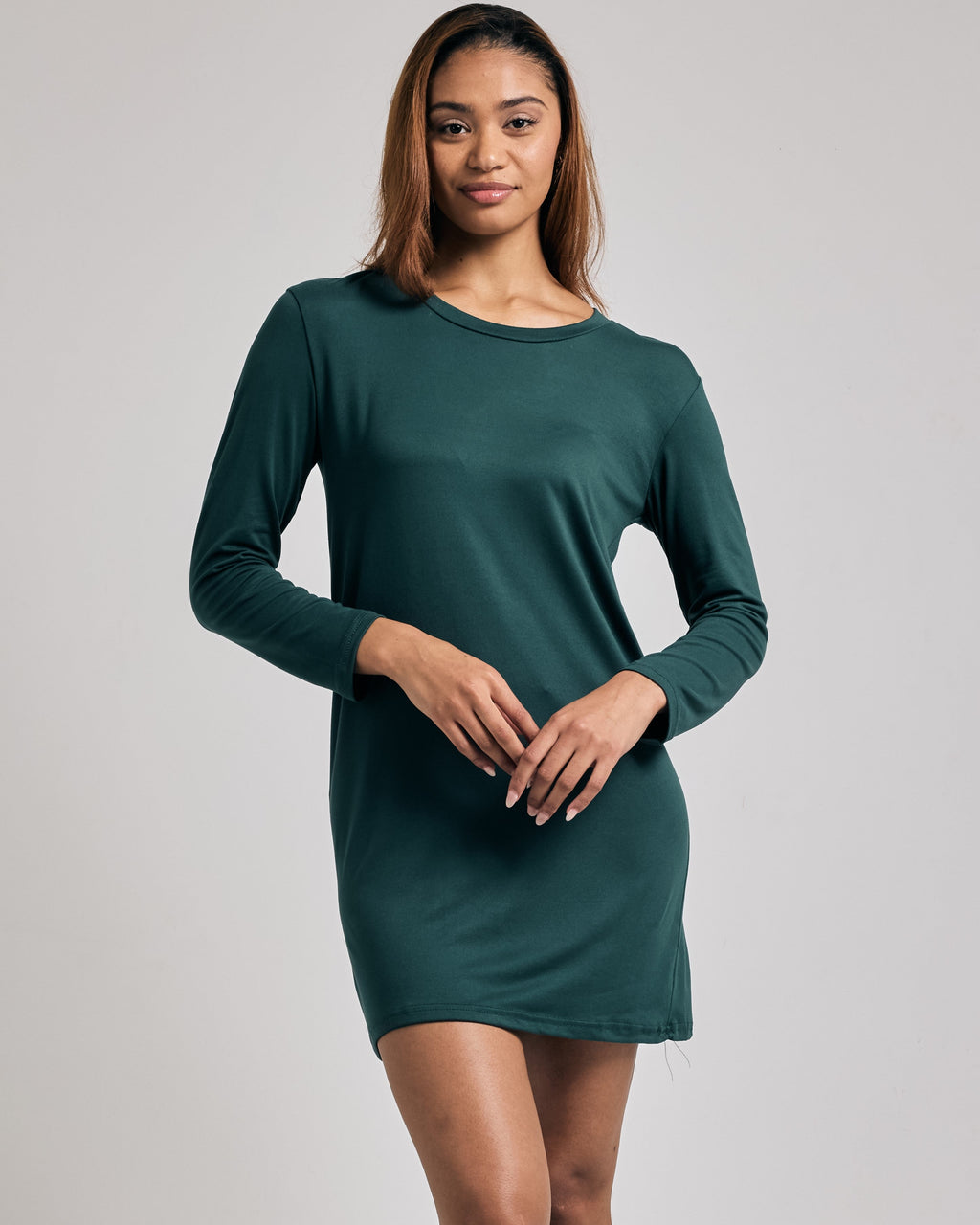 3 Pack: Womens Long Sleeve Ultra-Soft Nightshirt Sleep Dress