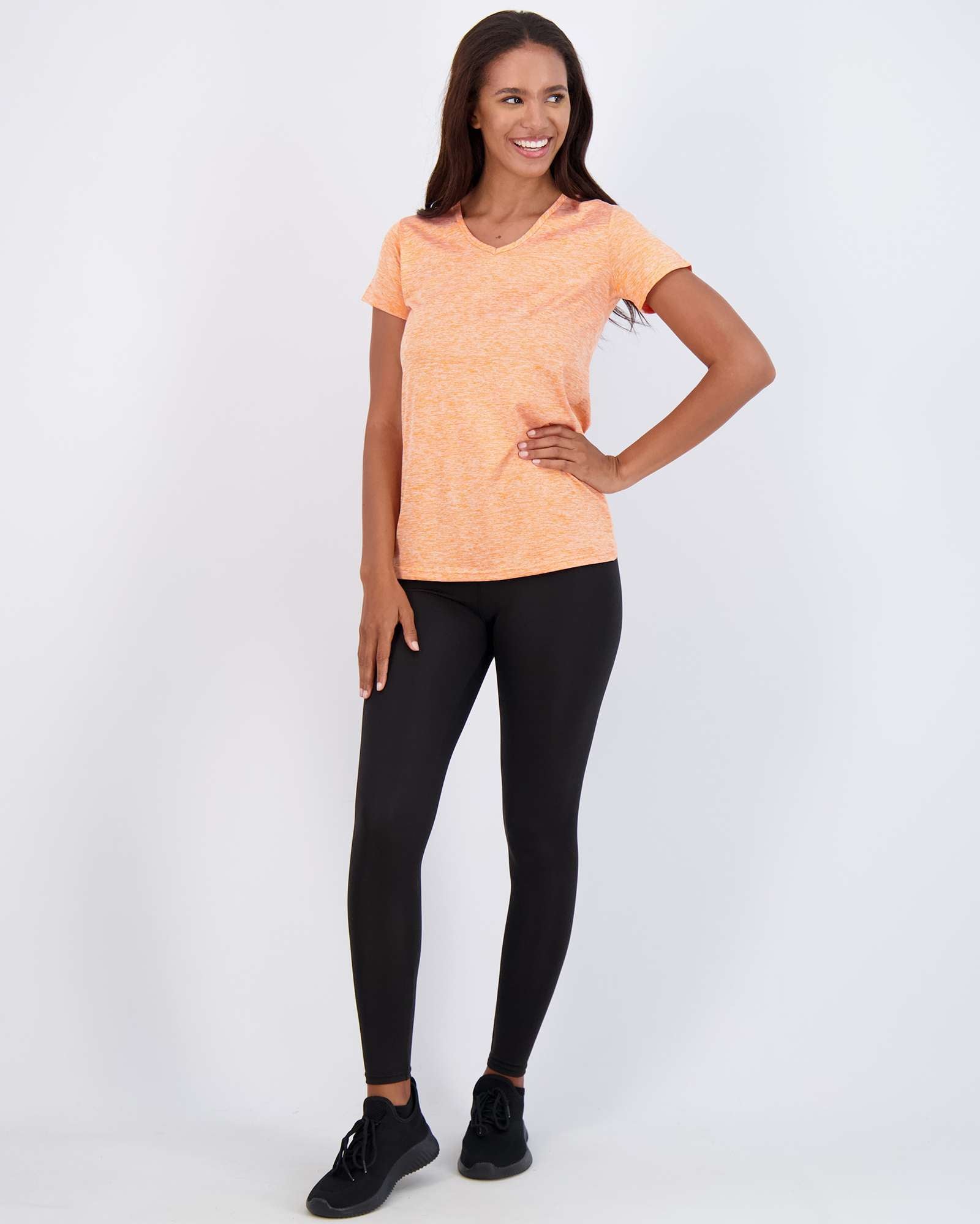 5 Pack: Womens Short Sleeve Dry-Fit V-Neck T-Shirt