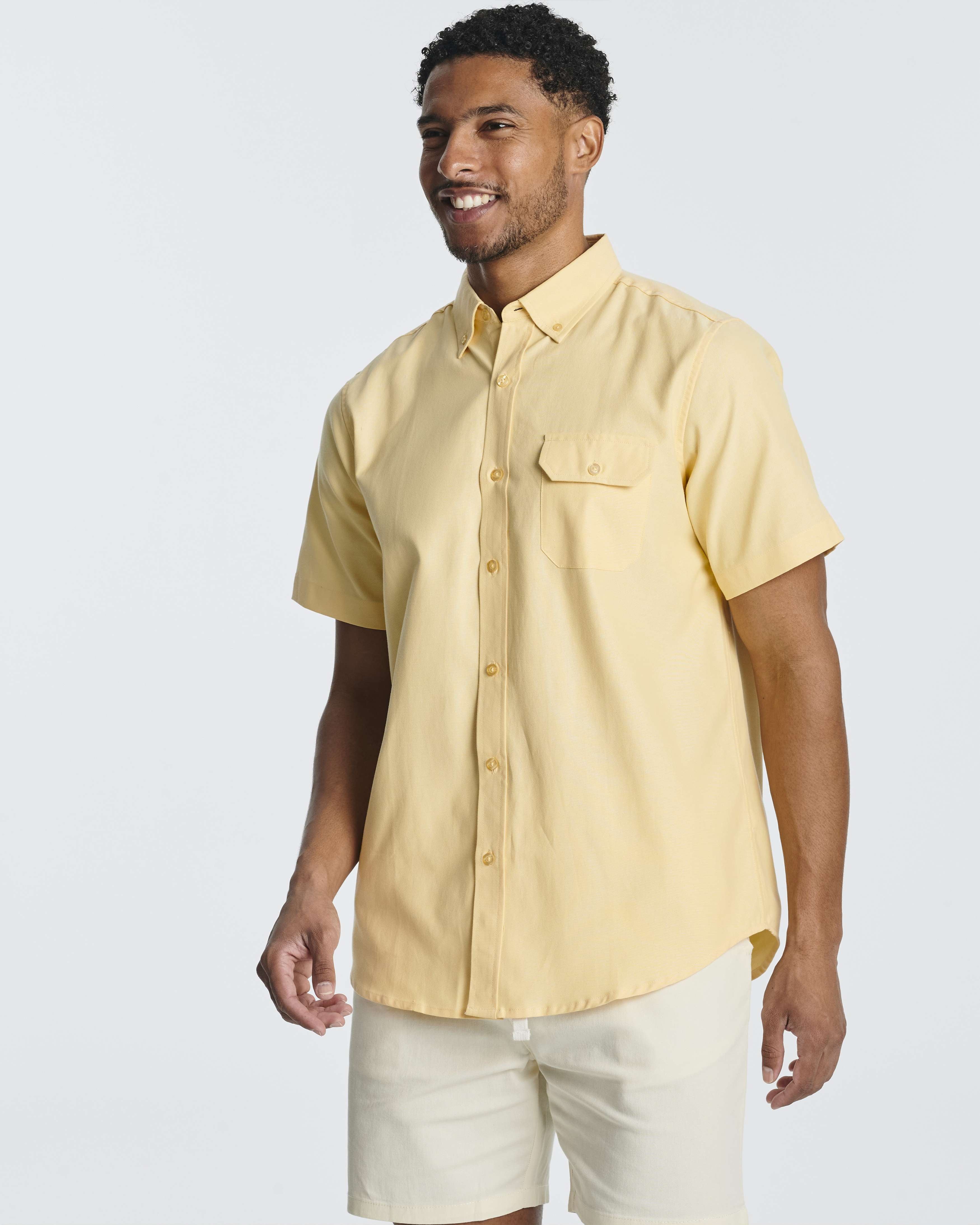 3 Pack: Men's Short-Sleeve Oxford Shirt (Available in Big & Tall)