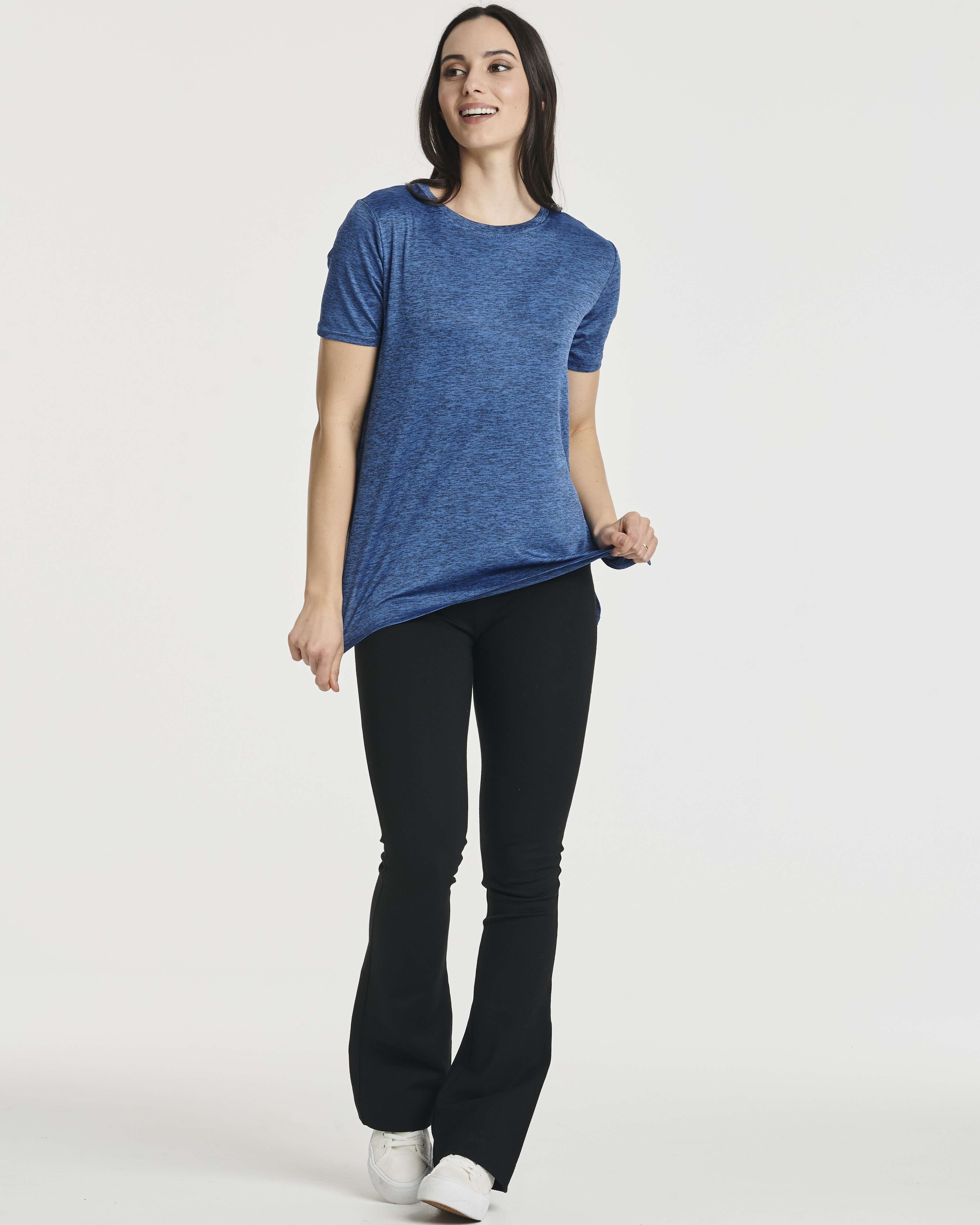 5 Pack: Women's Short Sleeve Crew Relaxed Yoga Top (Available in Plus Size)