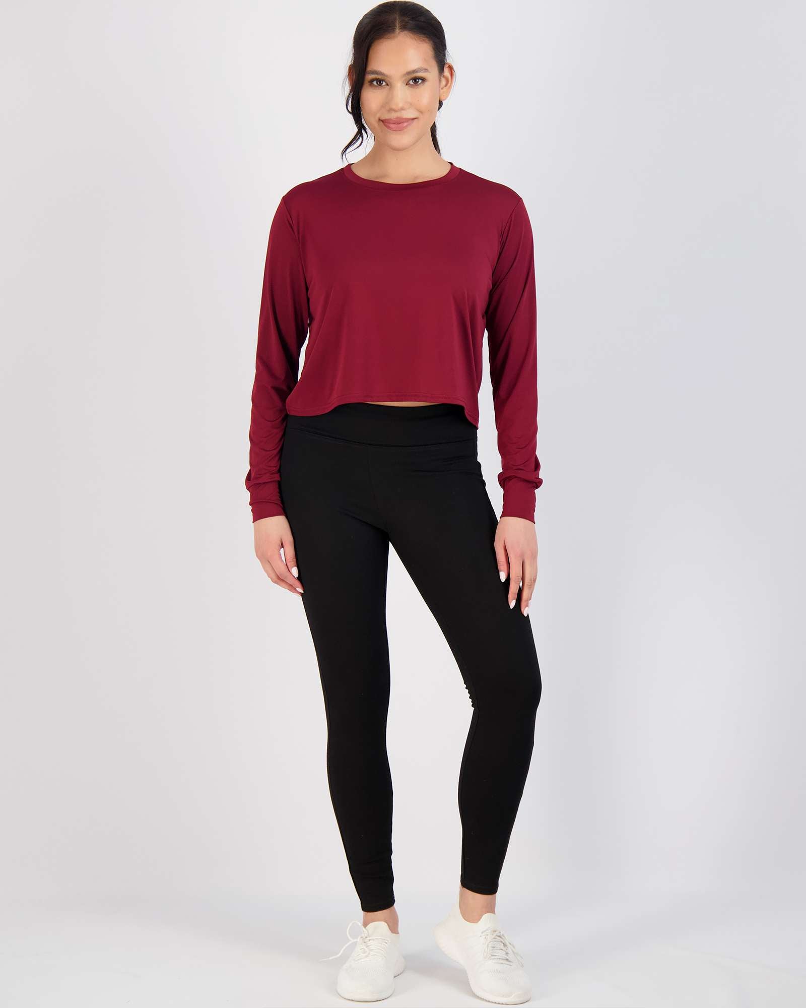 5 Pack: Womens Dry Fit Crop Top Long Sleeve