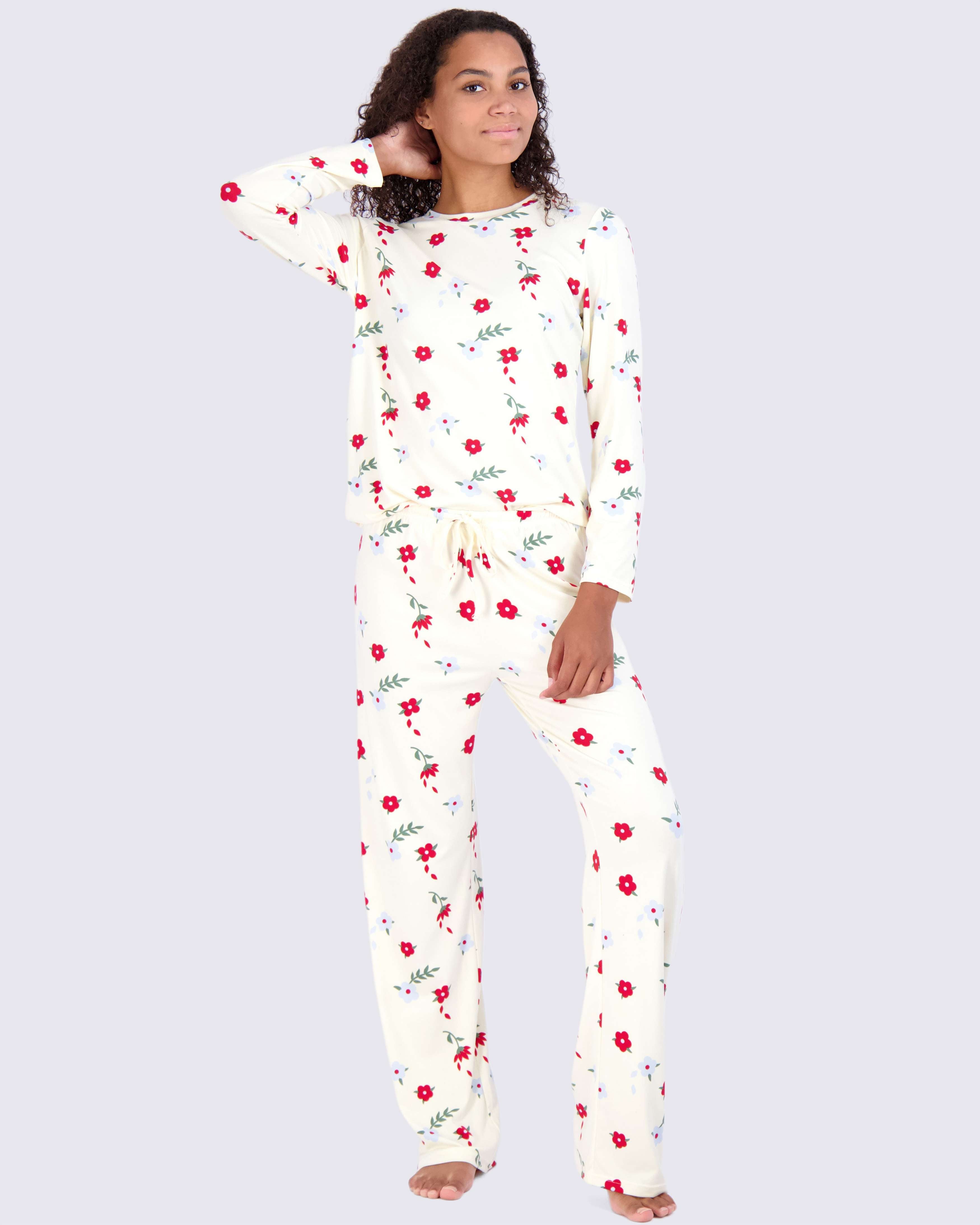 2 Pack: Women’s Pajama Set Super-Soft Long Sleeve Top With Pants