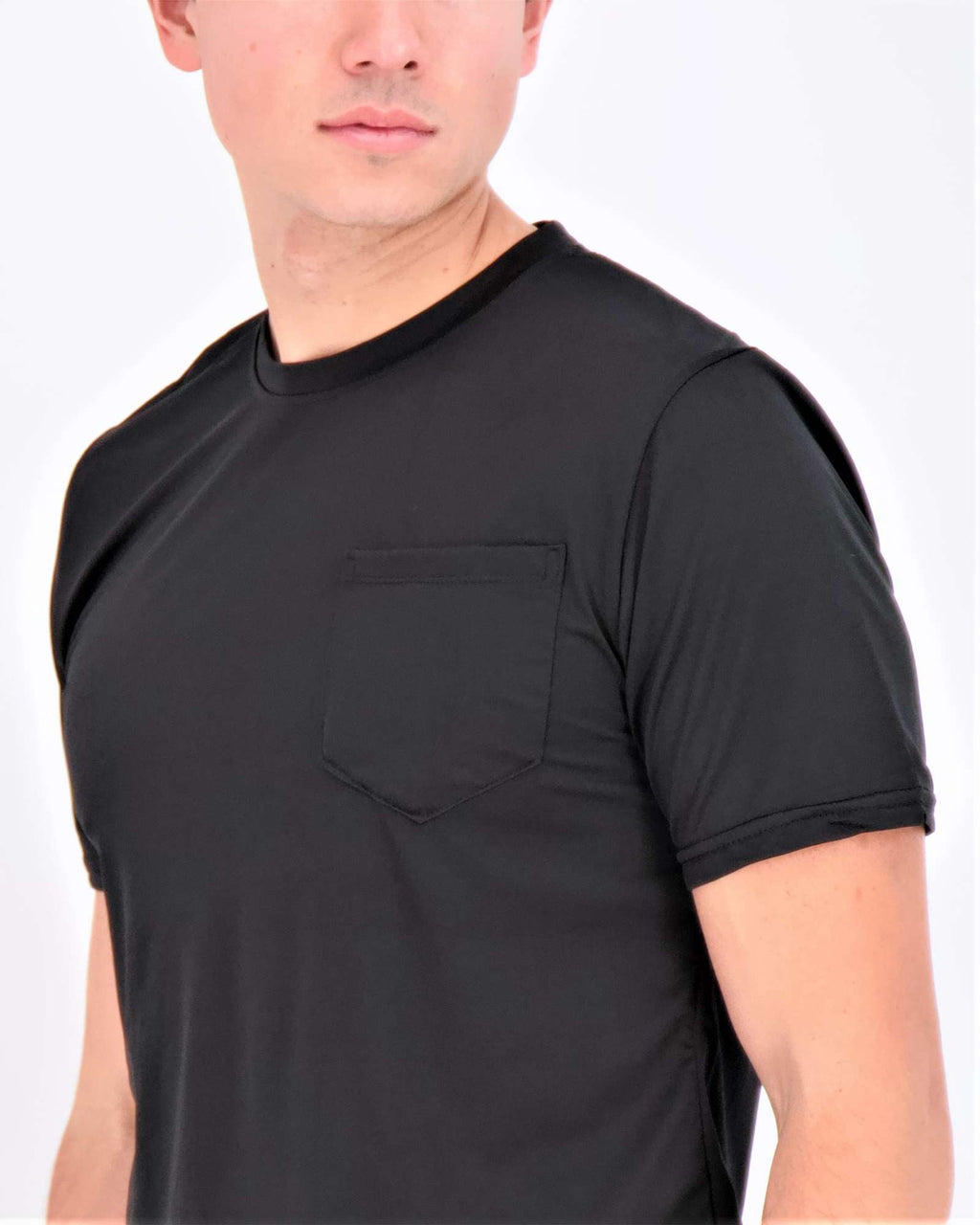 4 Pack: Mens Dry-Fit Active Pocket Short Sleeve Crew T-Shirts (Available in Big & Tall)