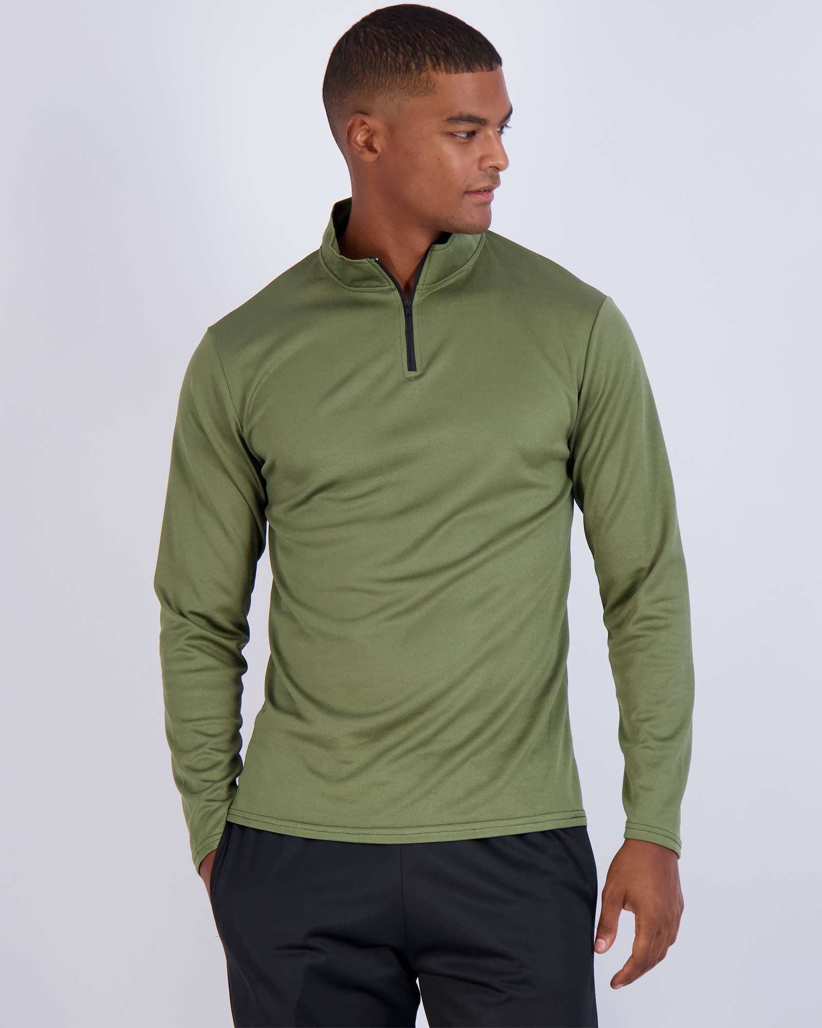 3 Pack: Mens Mesh Active Quarter Zip Pullover