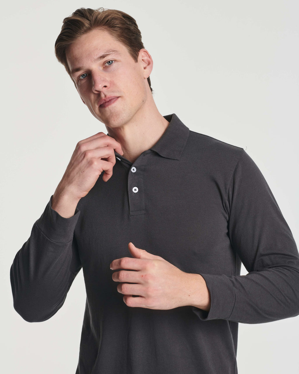 3 Pack: Men's Cotton Jersey Long-Sleeve Polo Shirt (Available in Big & Tall)