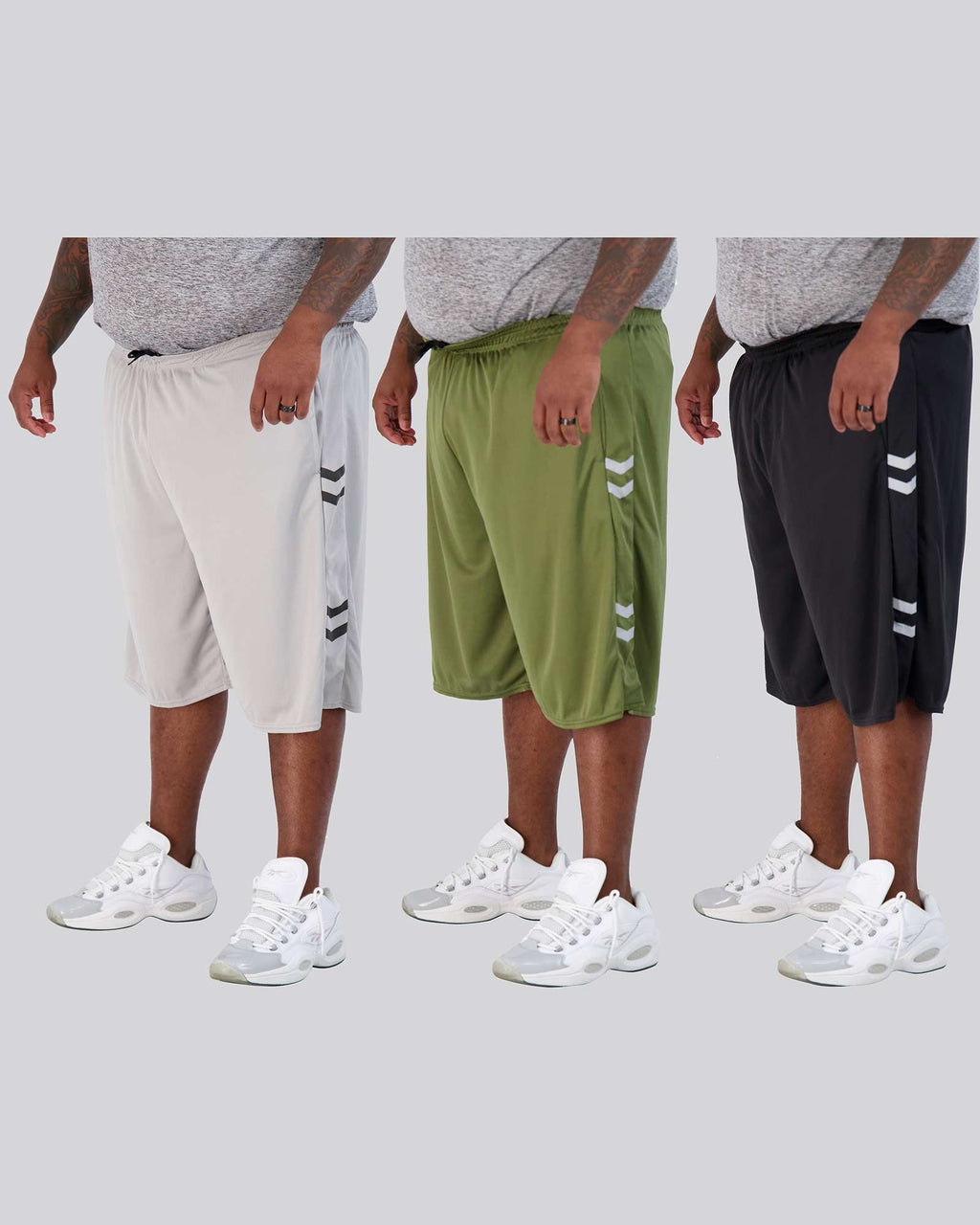 5 Pack: Mens Mesh Active Basketball Shorts (3X-5X)