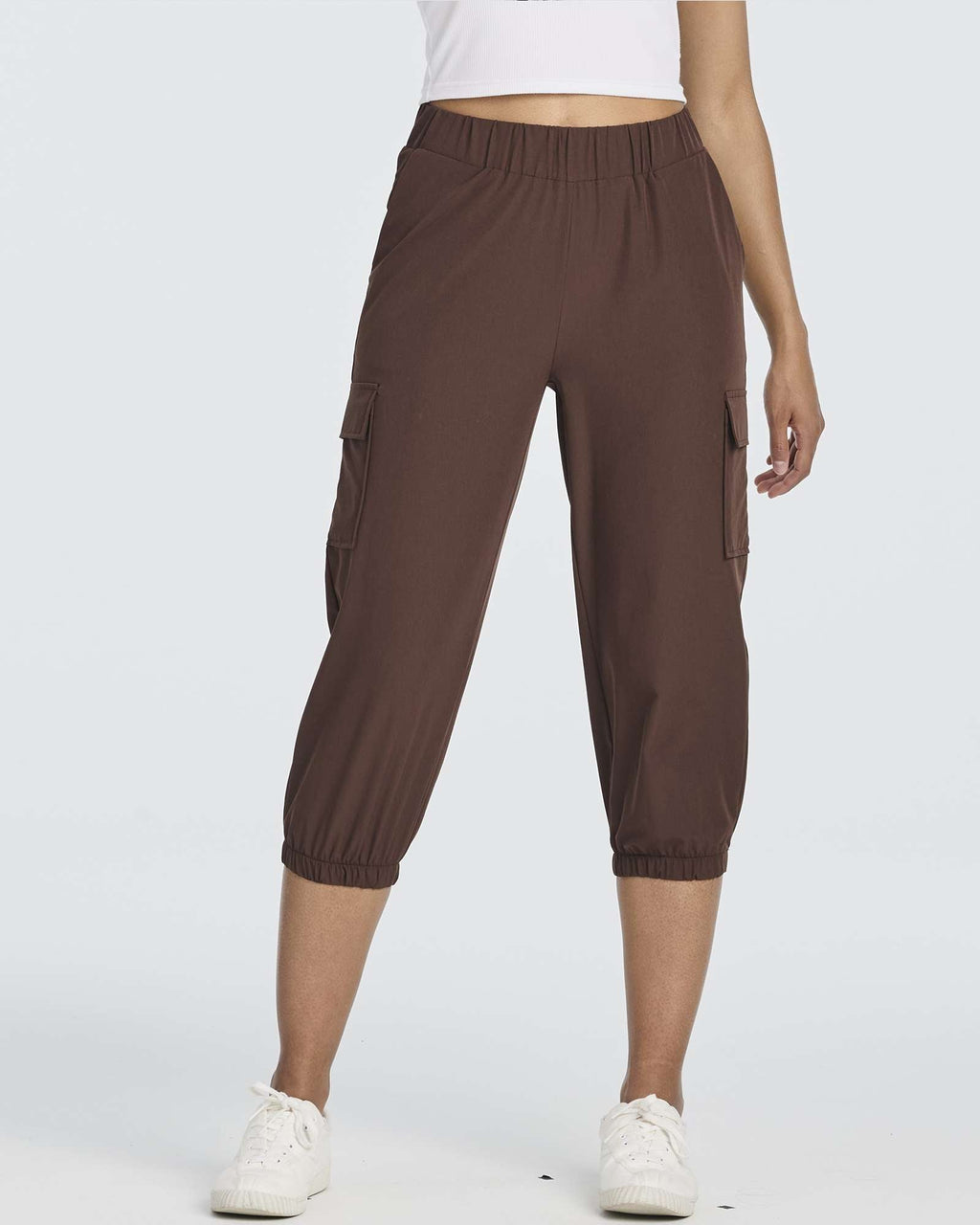 3 Pack: Women's Woven Cargo Capri Jogger Pants