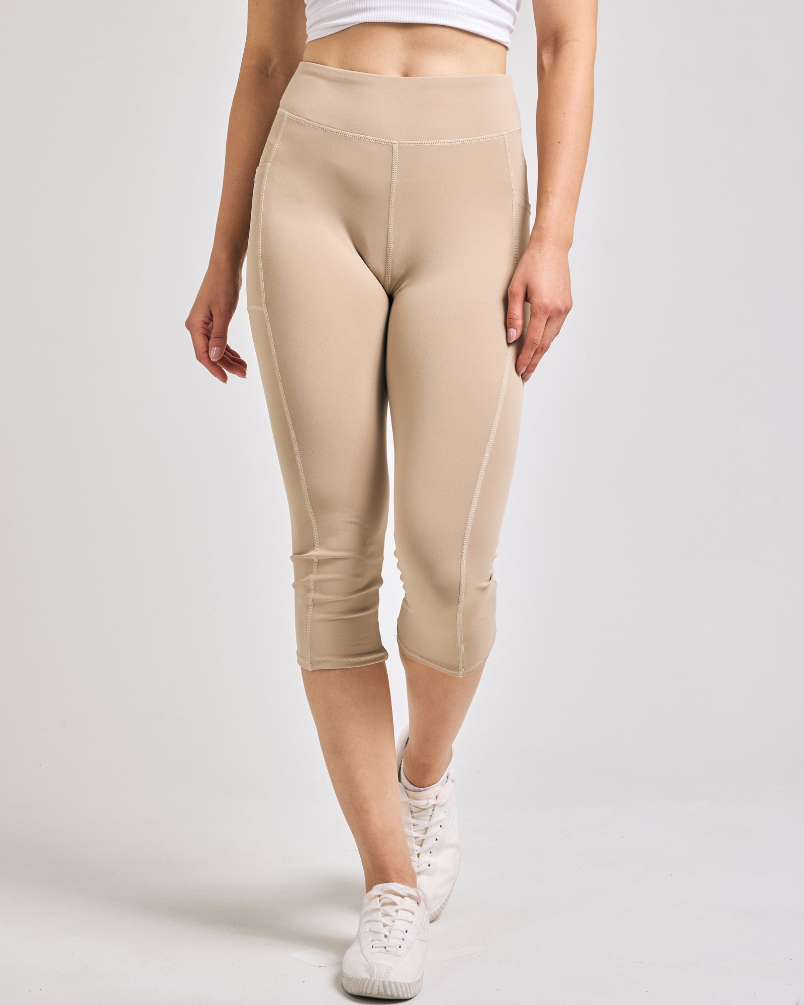 4 Pack: Women's Capri Leggings with Pockets (Available in Plus Size)