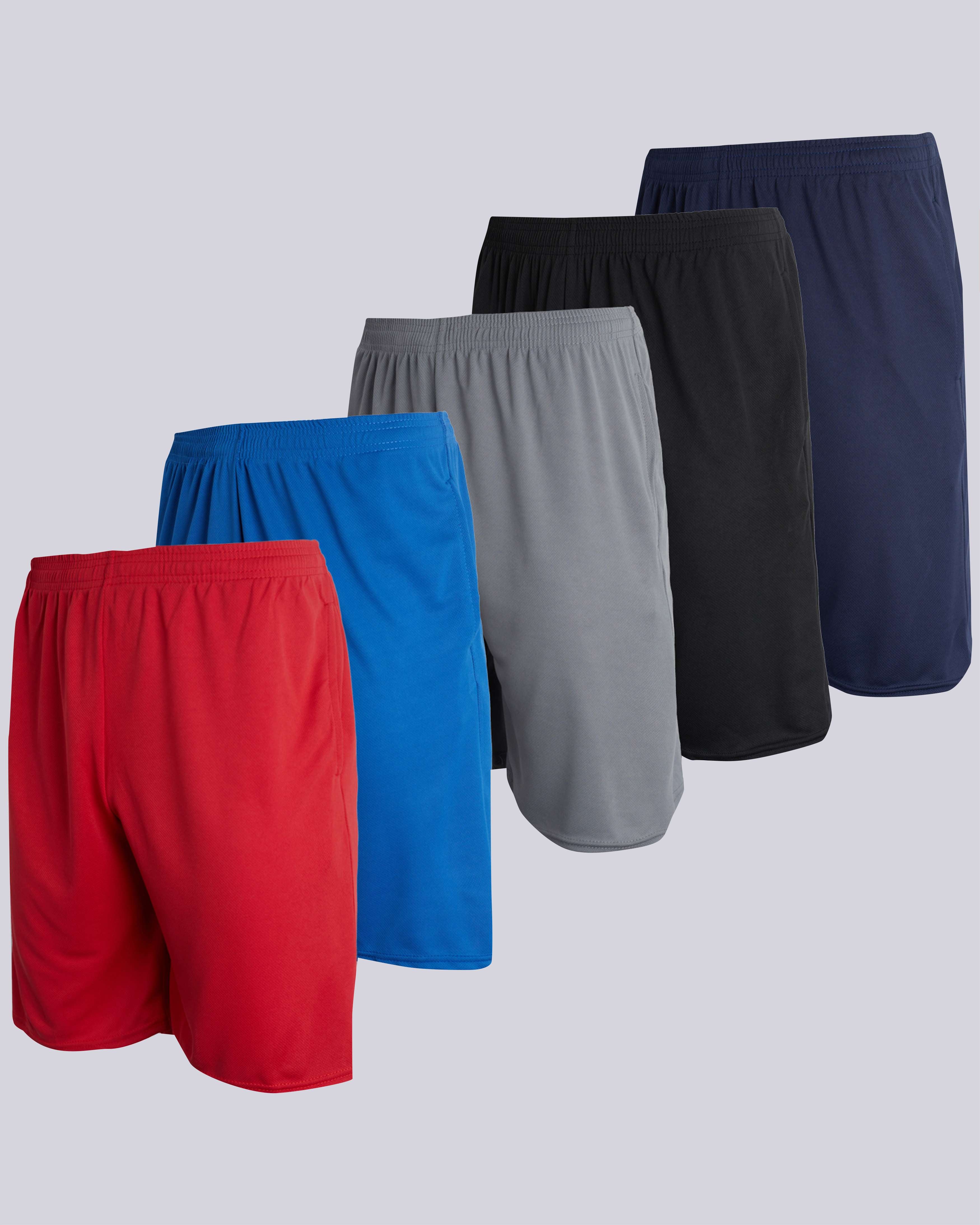 5 Pack: Men's Mesh Athletic Gym Shorts