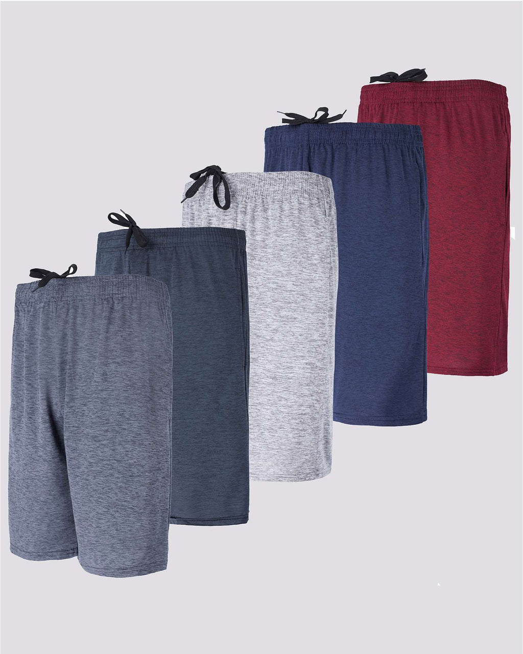 5 Pack: Mens Dry-Fit Active Performance Shorts