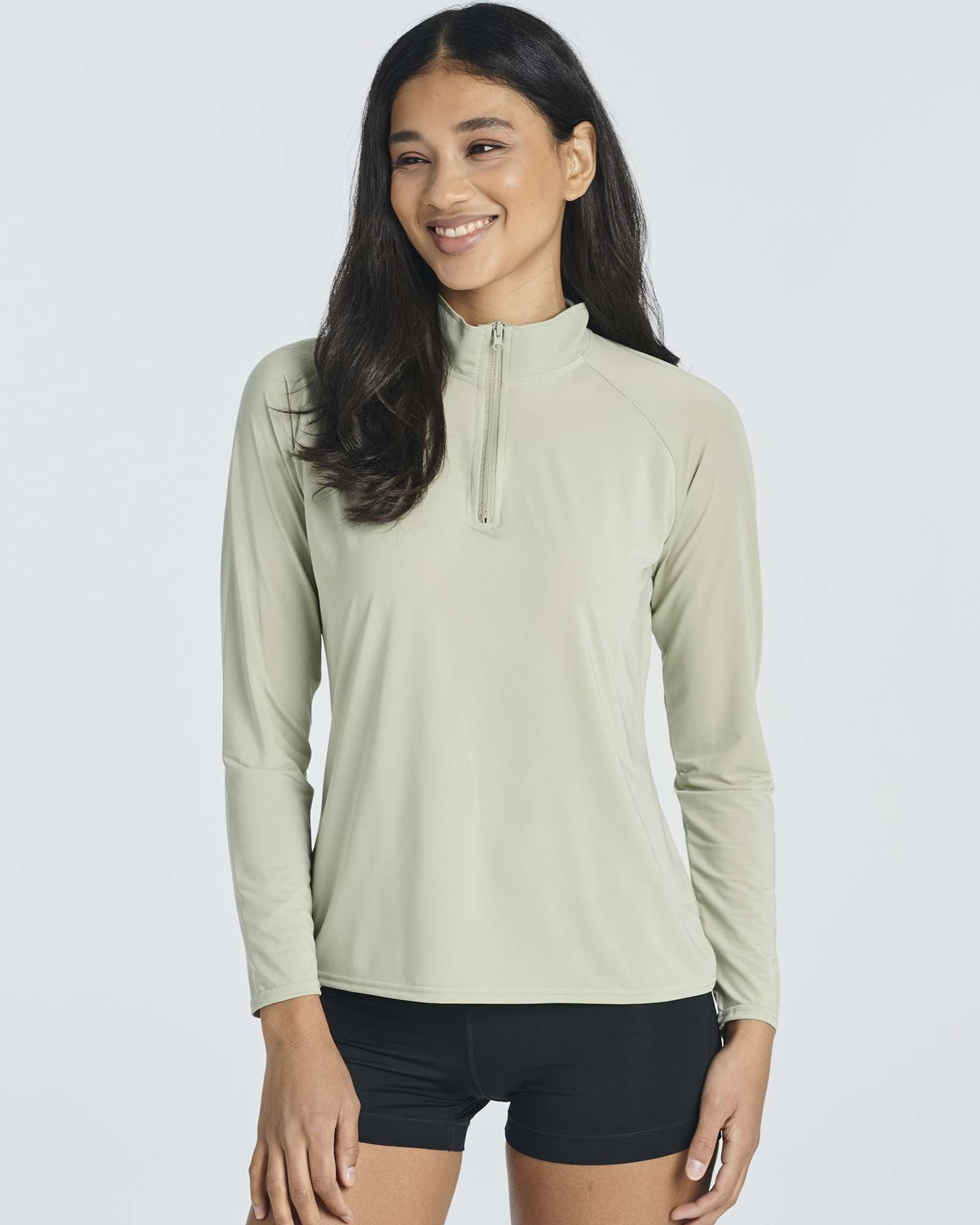 3 Pack: Women's 1/4 Zip Rash Guard Long Sleeve Swim Shirt