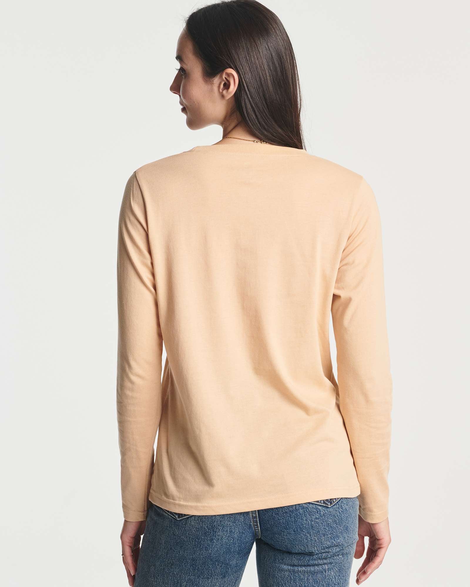 4 Pack: Women's Cotton Classic-Fit Long-Sleeve Crewneck T-Shirt (Available in Plus Size)