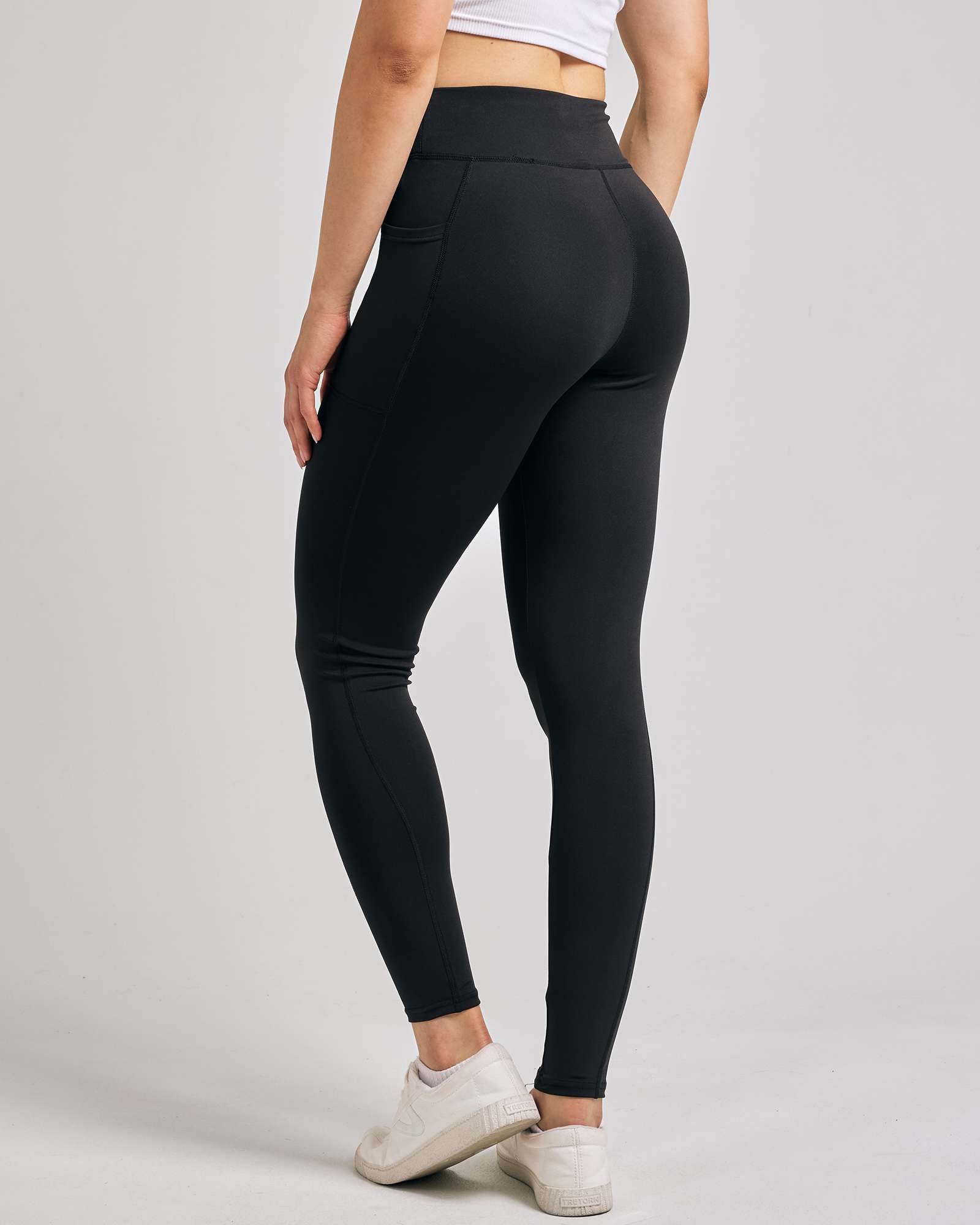 4 Pack: Women's Full Length Fitted Athletic Yoga Performance Leggings with Pockets