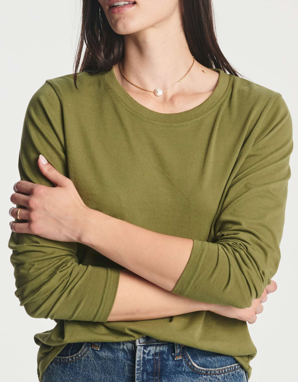 4 Pack: Women's Cotton Classic-Fit Long-Sleeve Crewneck T-Shirt (Available in Plus Size)