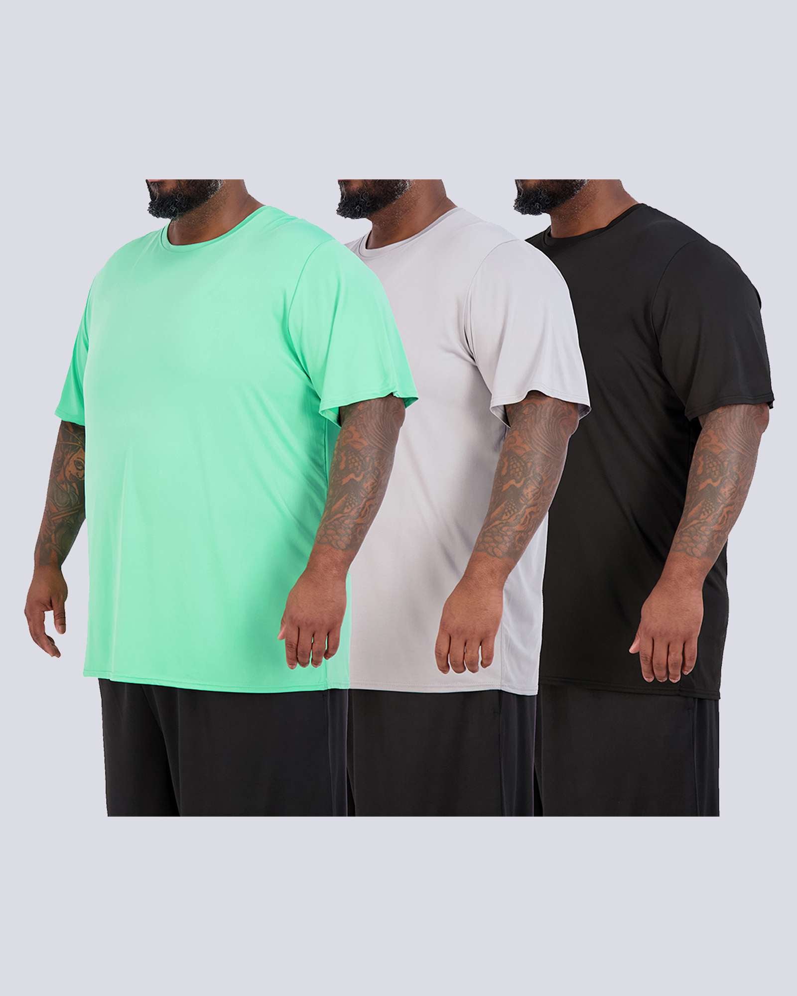 3 Pack: Men’s Big & Tall Dry-Fit Short-Sleeve Crew Neck T-Shirt