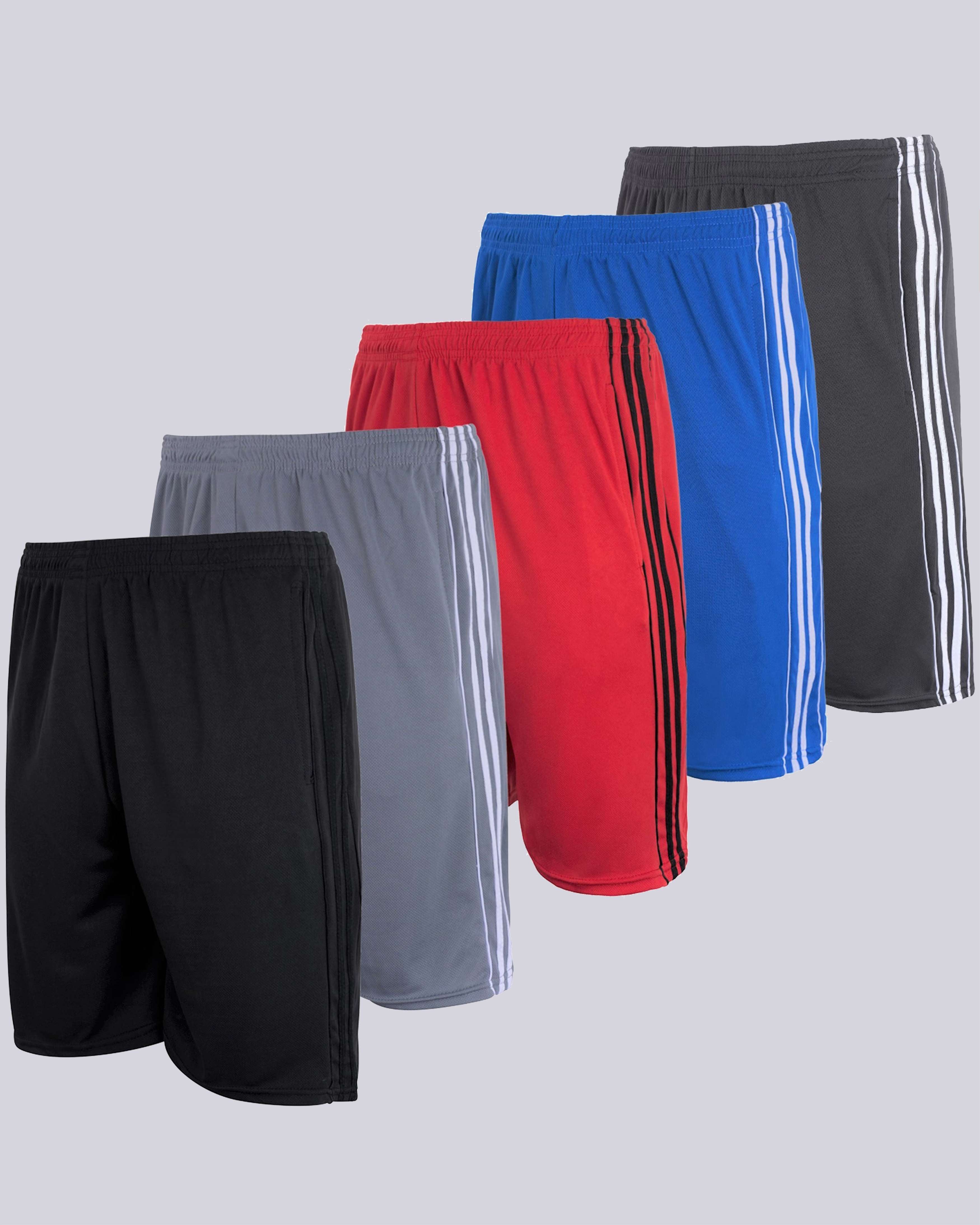 5 Pack: Men's Mesh Athletic Gym Shorts