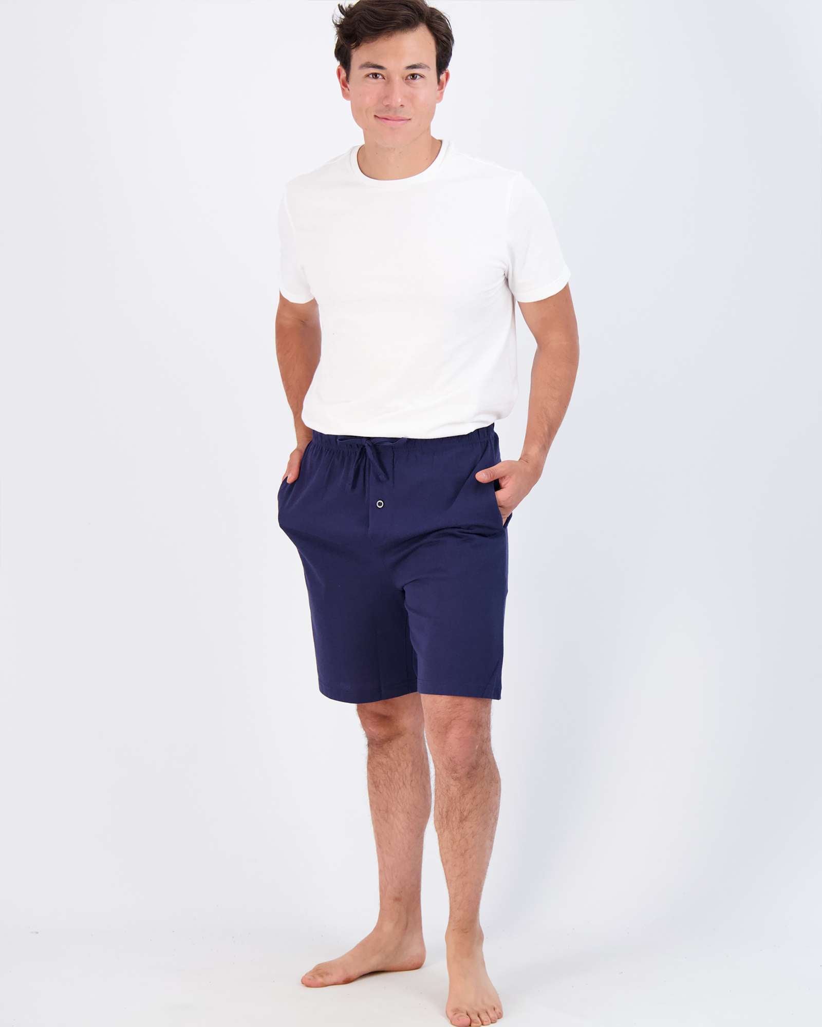 3 Pack:Mens Cotton Sleep Pajama Lounge Shorts