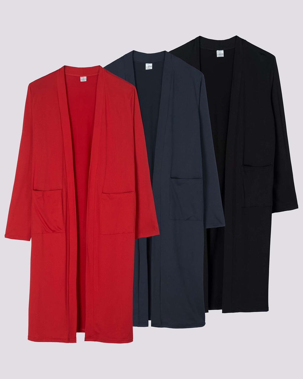 3 Pack: Women's Long Sleeve Open-Front Cardigan