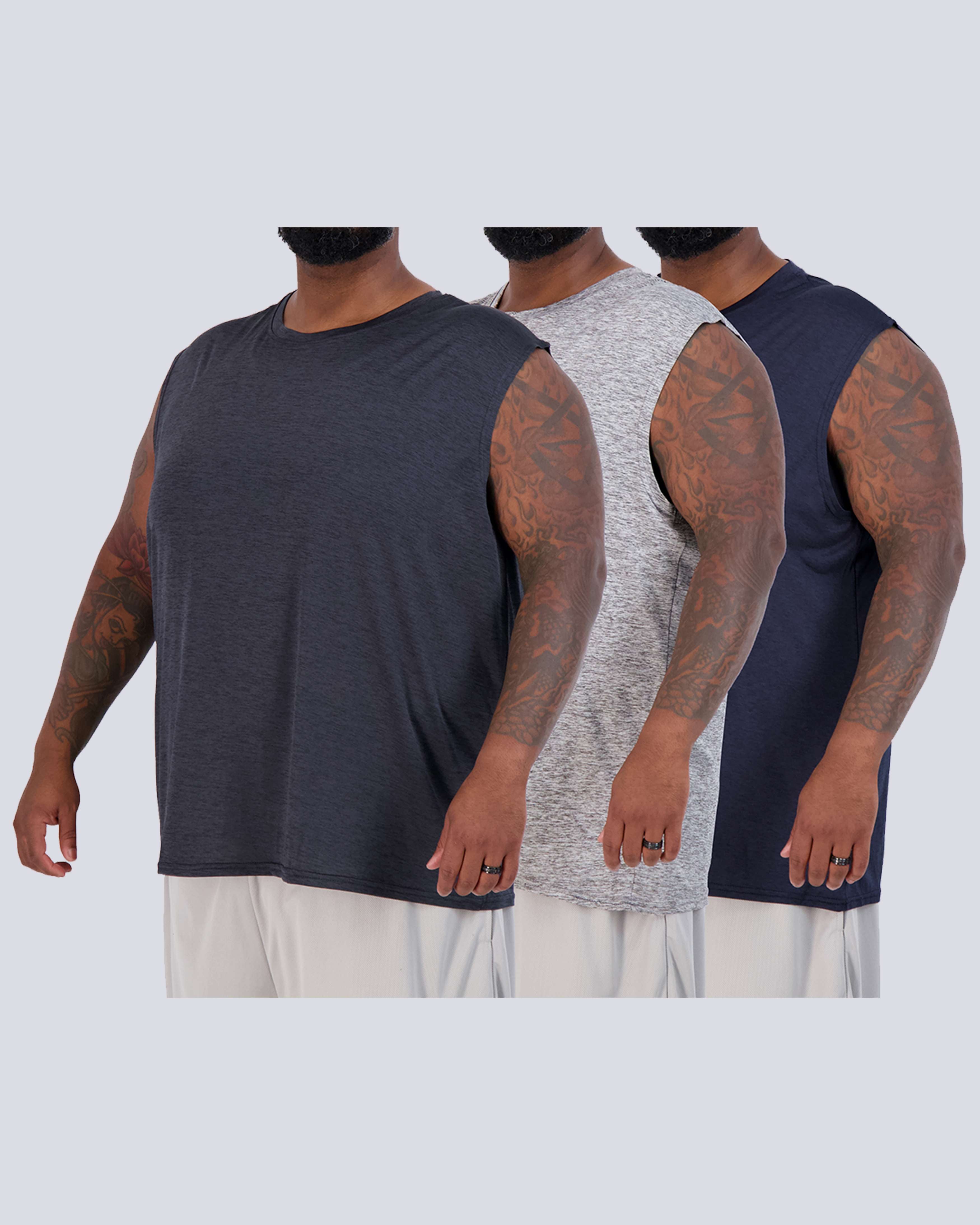3 Pack: Mens Dry-Fit Active Tech Tank Top