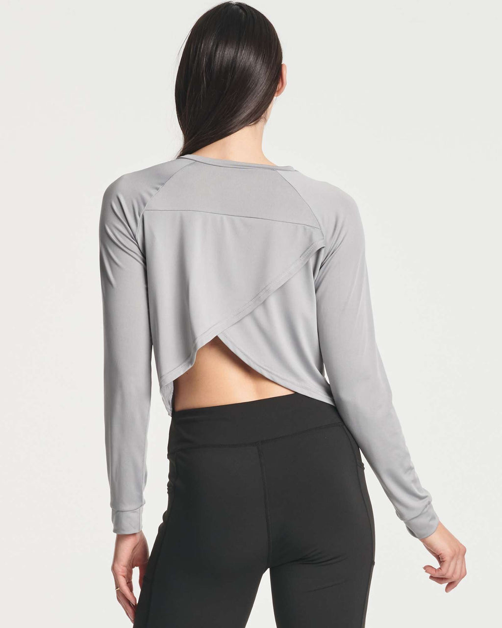 4 Pack: Women's Long Sleeve Petal Back Crop Top (Available in Plus Size)