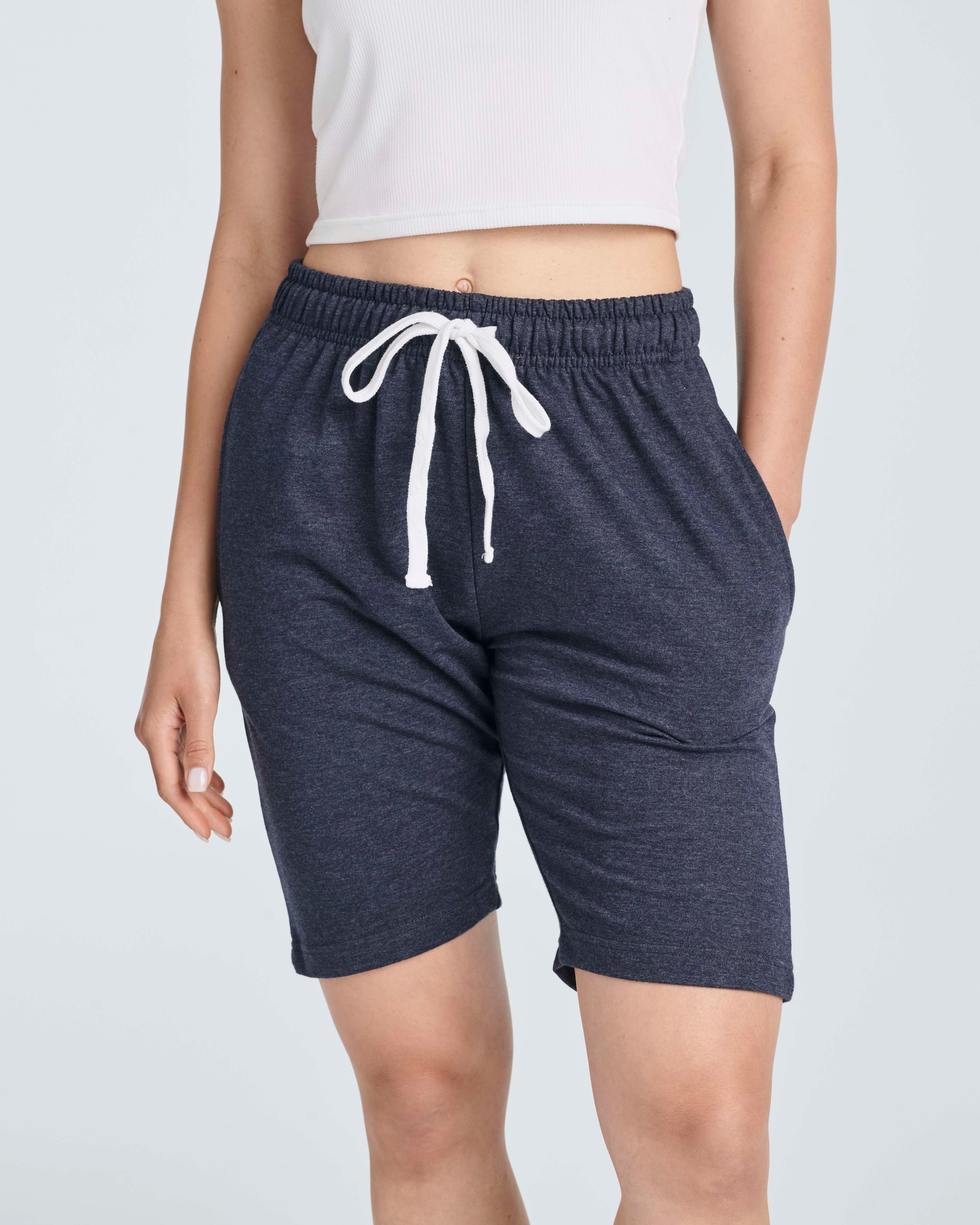 3 Pack: Womens French Terry 9" Bermuda Shorts