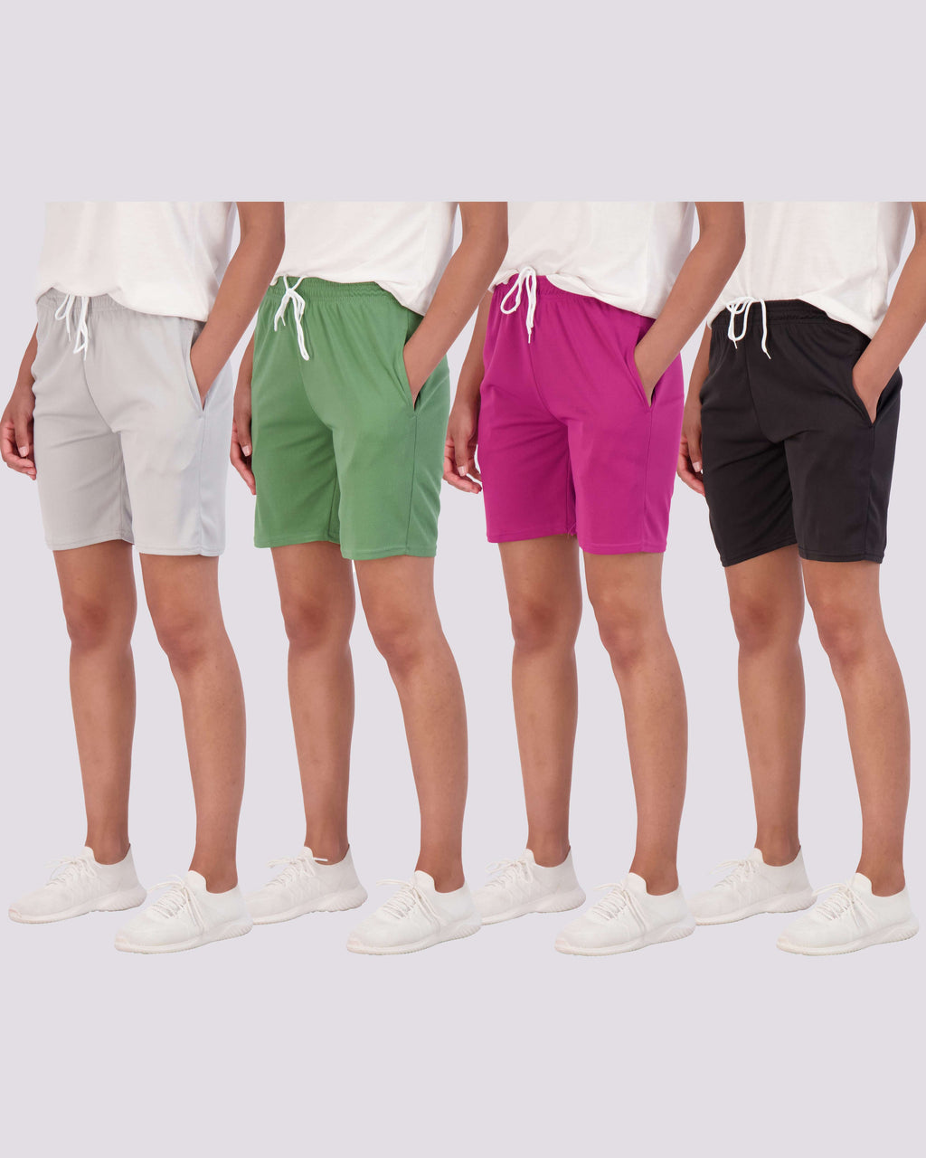 4 Pack: Women's 7" Mesh Quick-Dry Bermuda Shorts