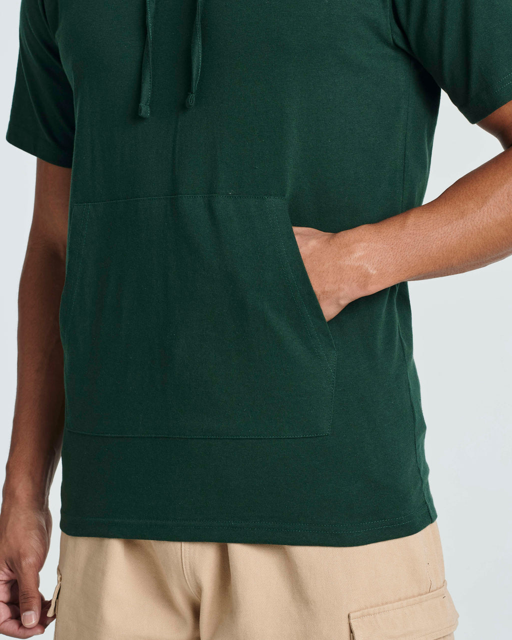 Men's Cotton Short-Sleeve Hoodie Hooded T-Shirt With Drawstring & Pockets (Available in Big & Tall)