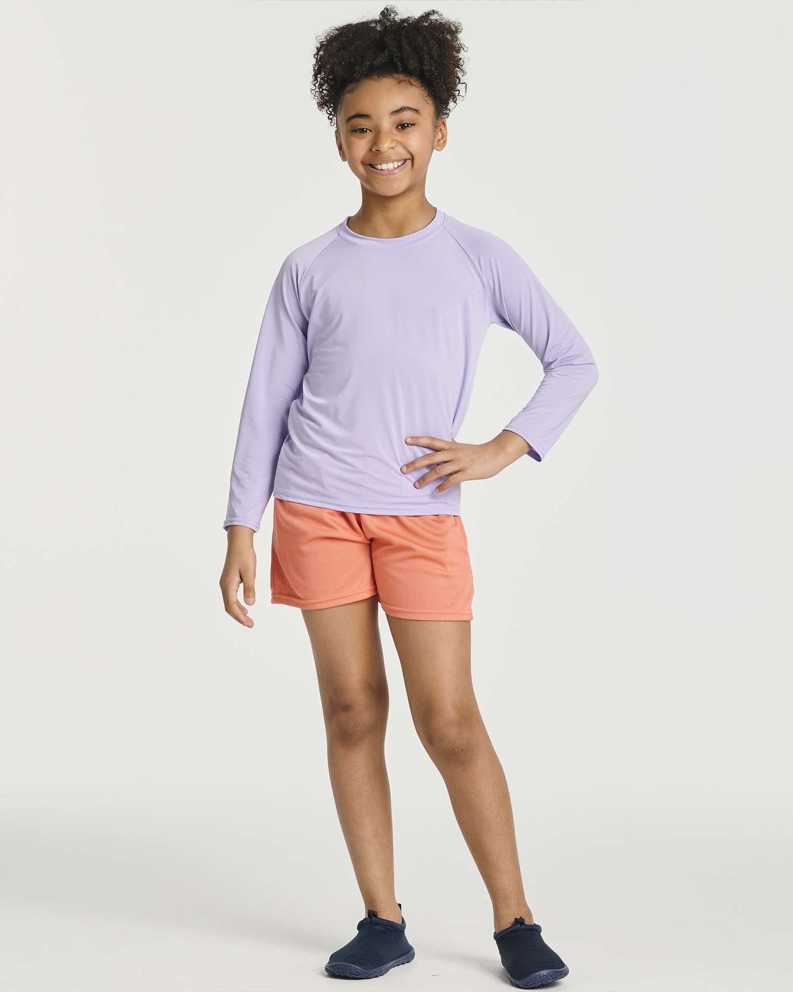 4 Pack: Girls' Long Sleeve Rash Guard Shirt