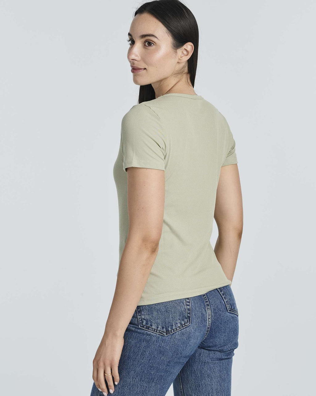 4 Pack: Women's Ribbed Knit Short Sleeve T-Shirt (Available in Plus)