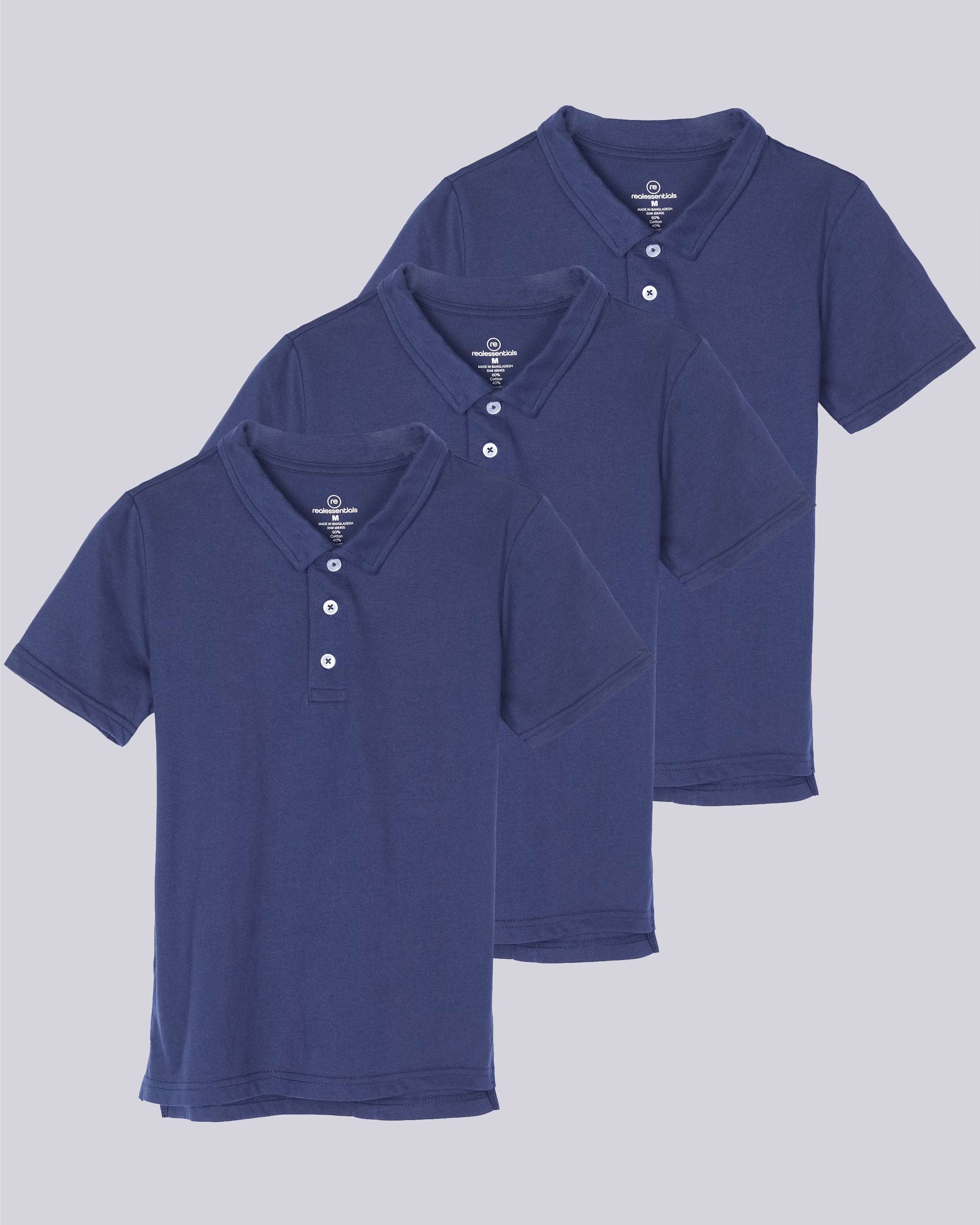3 Pack: Boys' Jersey Cotton Polo Shirt
