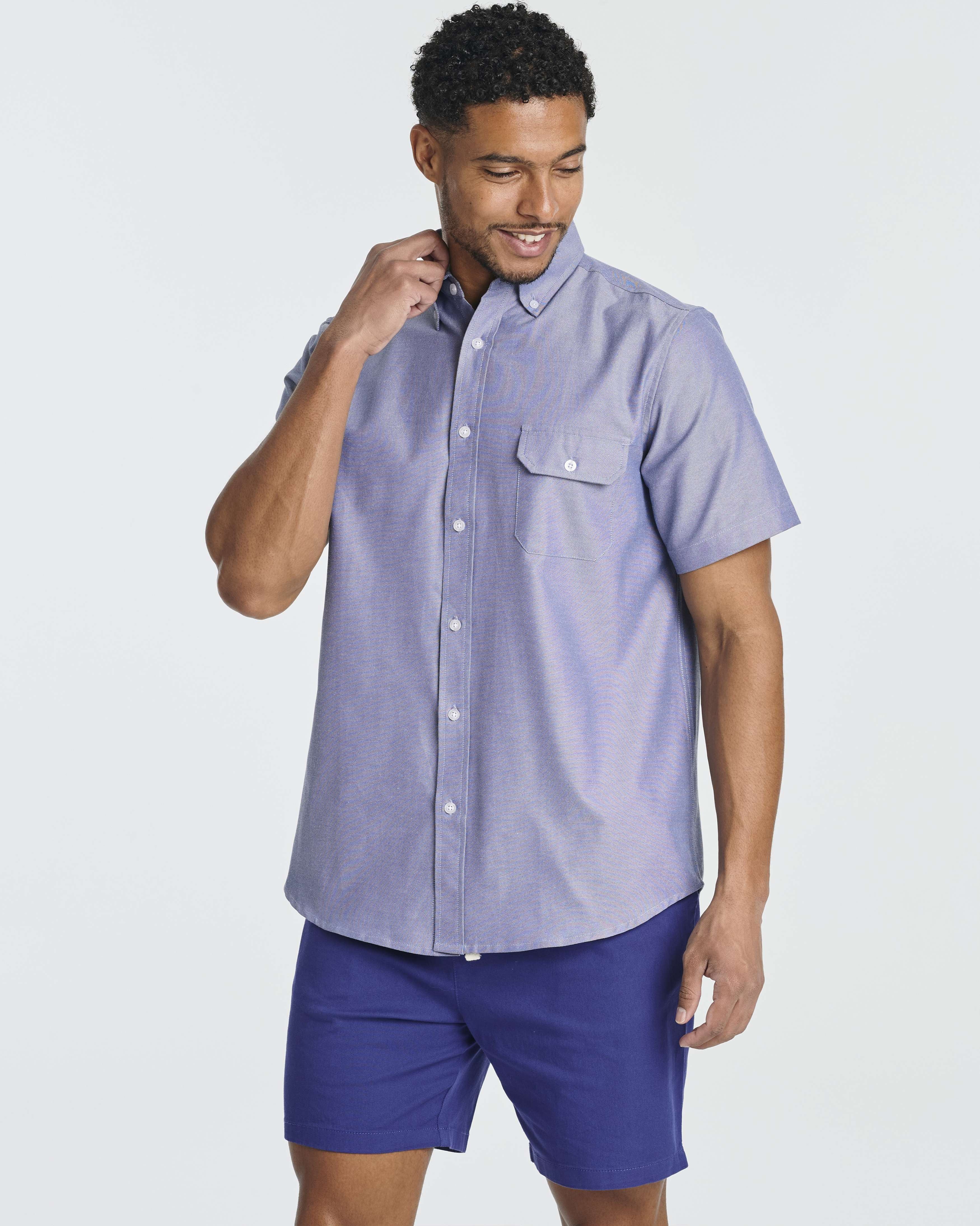 3 Pack: Men's Short-Sleeve Oxford Shirt (Available in Big & Tall)