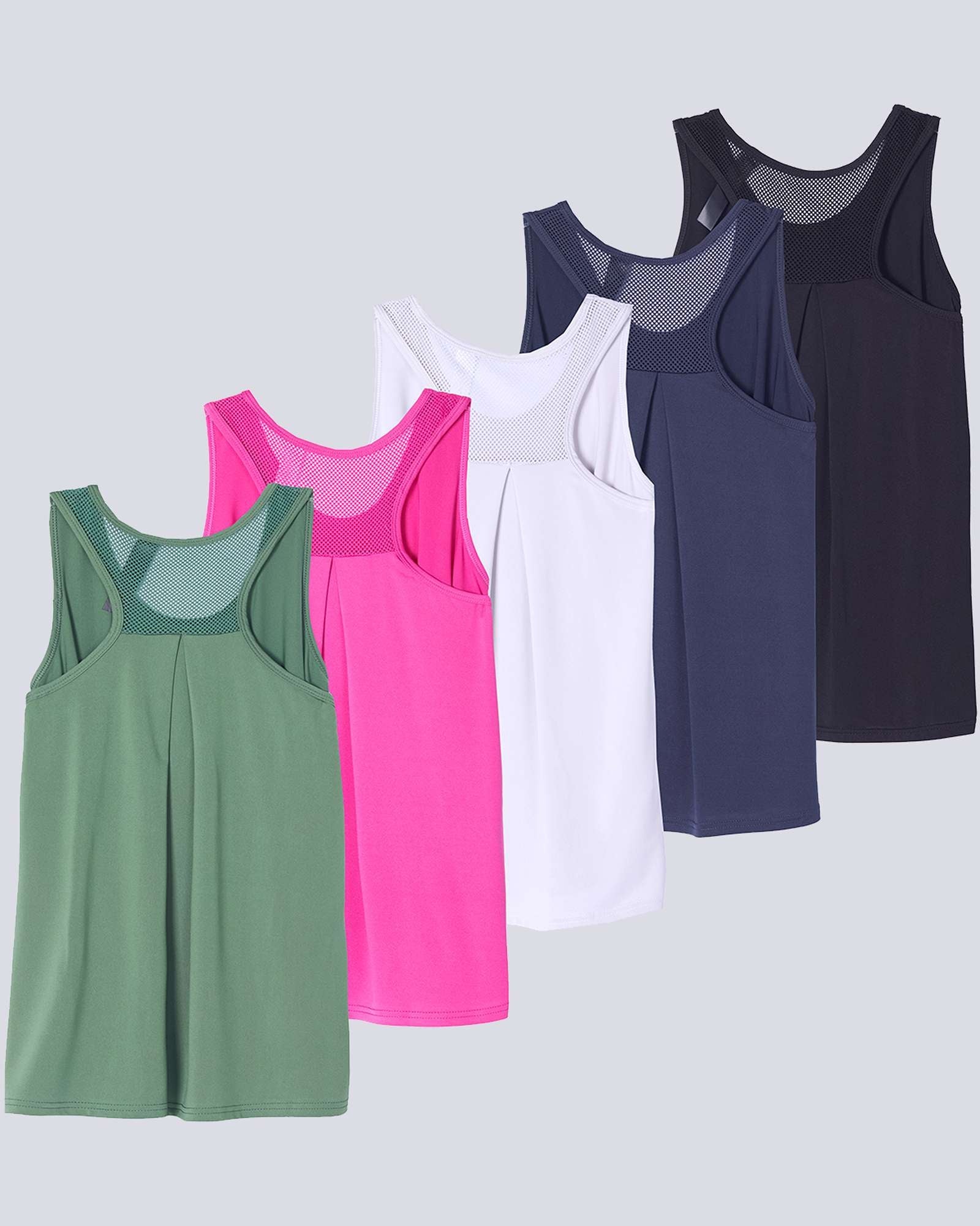 5 Pack: Women's Racerback Workout Tank Top