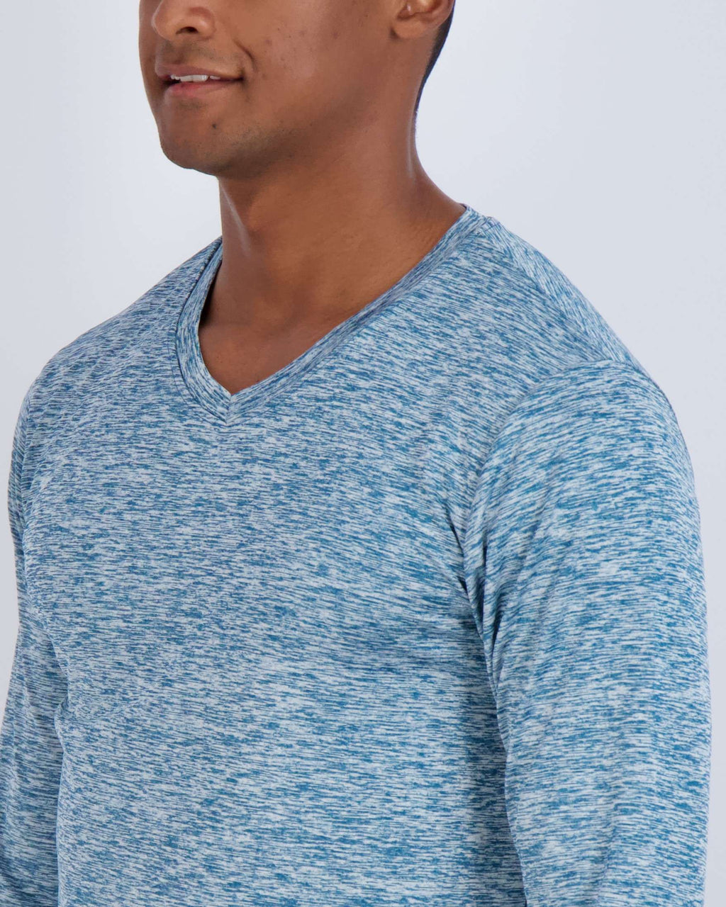 4 Pack: Mens V-Neck Long Sleeve Dry Fit T-Shirt