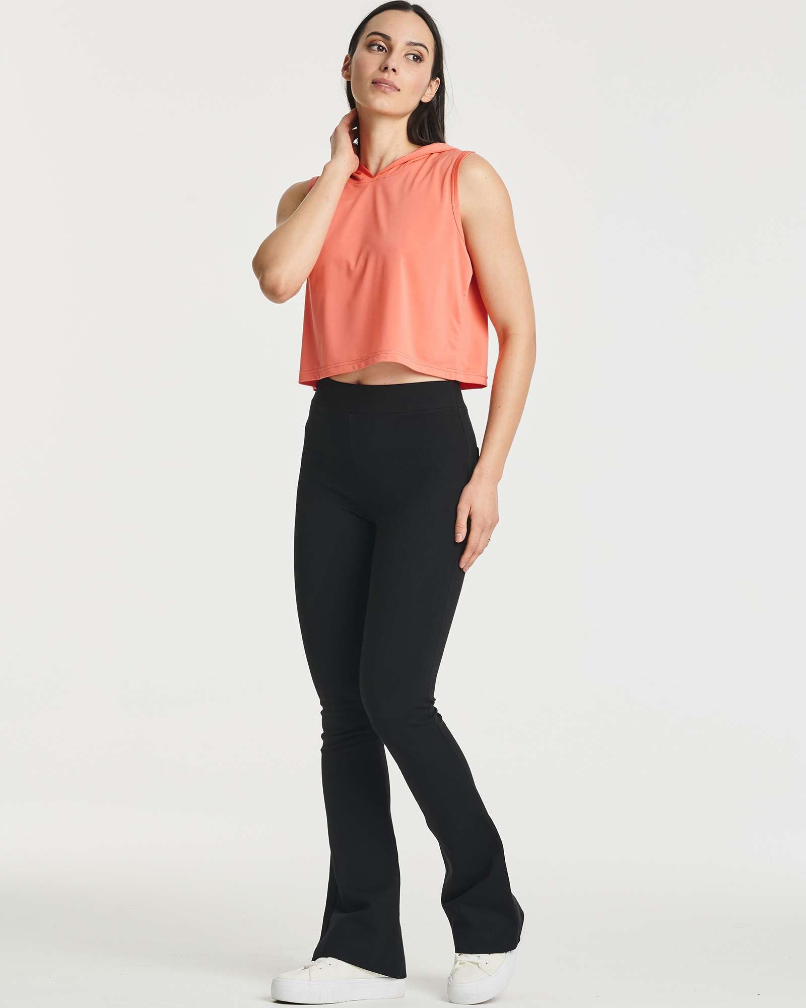 3 Pack: Women's Sleeveless Cropped Tank Top Hoodie