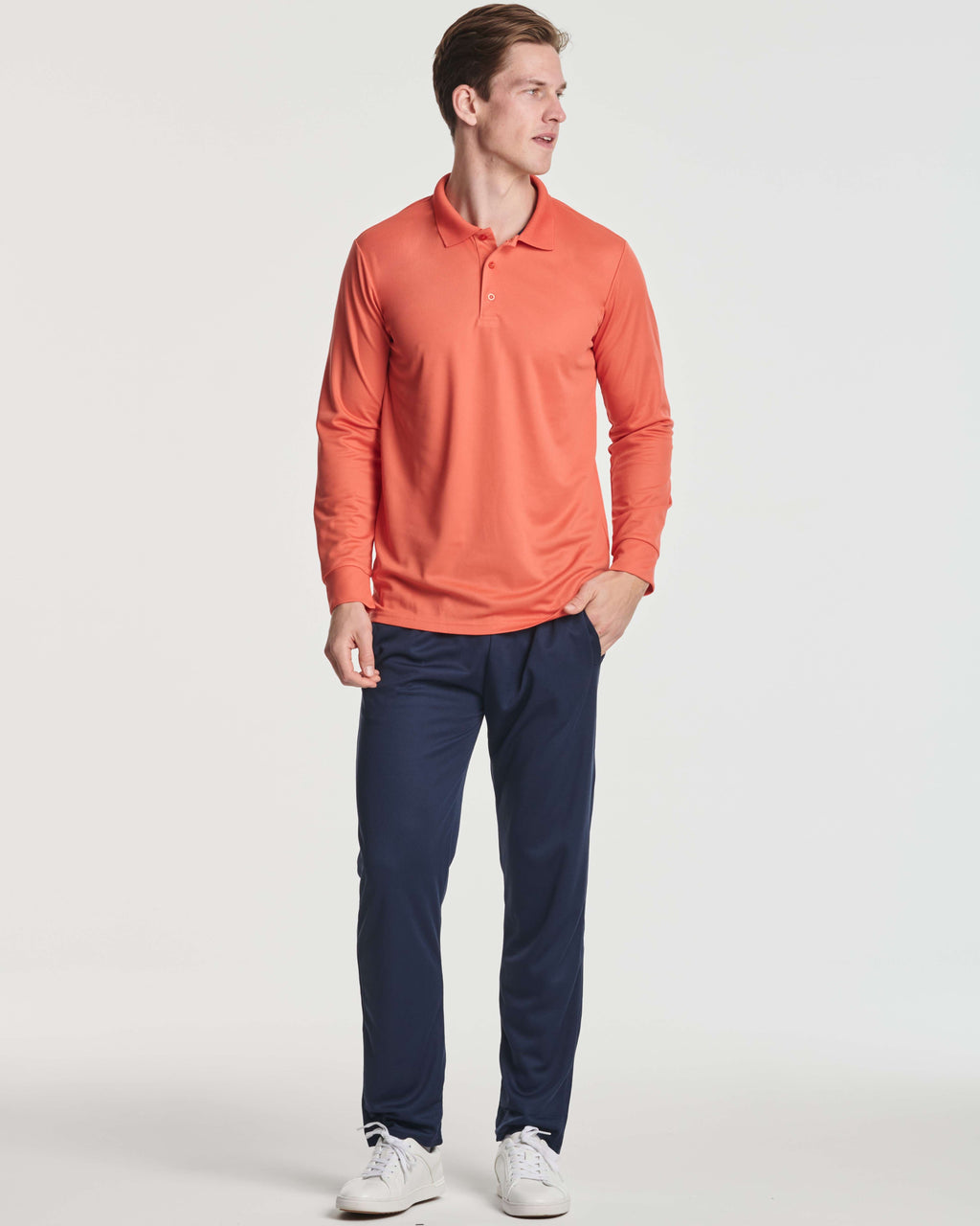 3 Pack: Men's Dry Fit Long-Sleeve Polo Shirt (Available in Big & Tall)