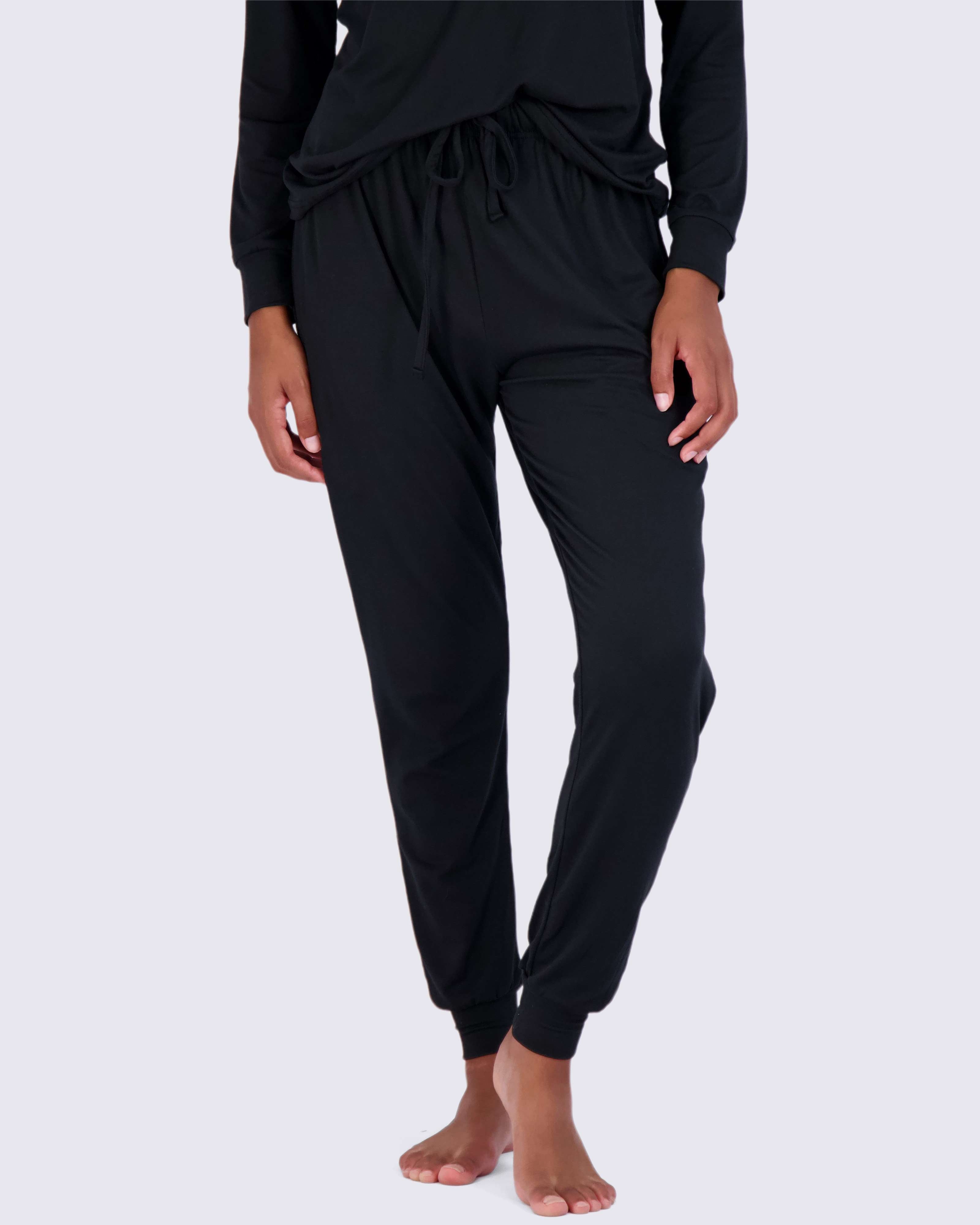 4 Piece: Womens Long Sleeve Henley & Jogger Lounge Pajama Set