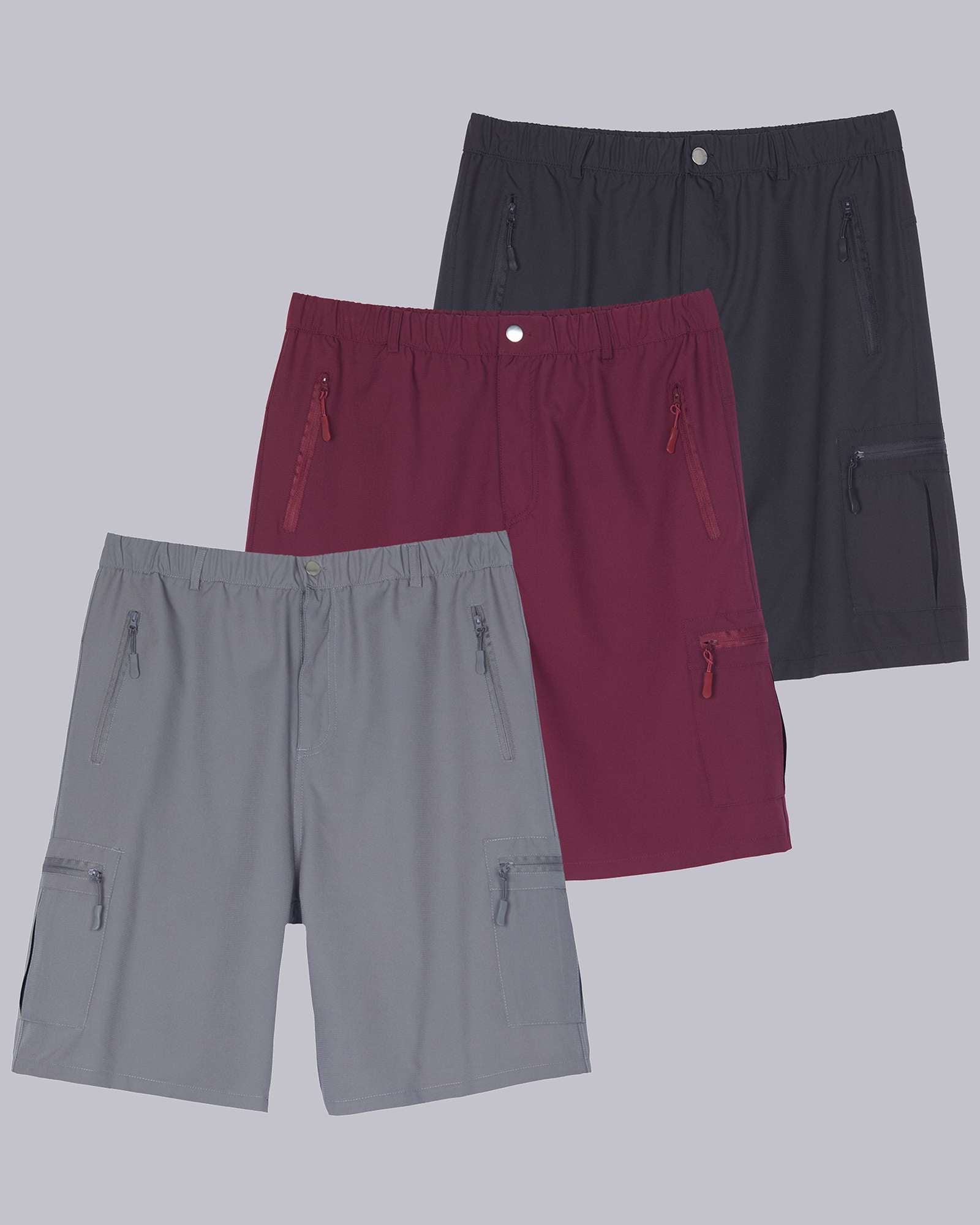 3 Pack: Men's Hiking Cargo Shorts