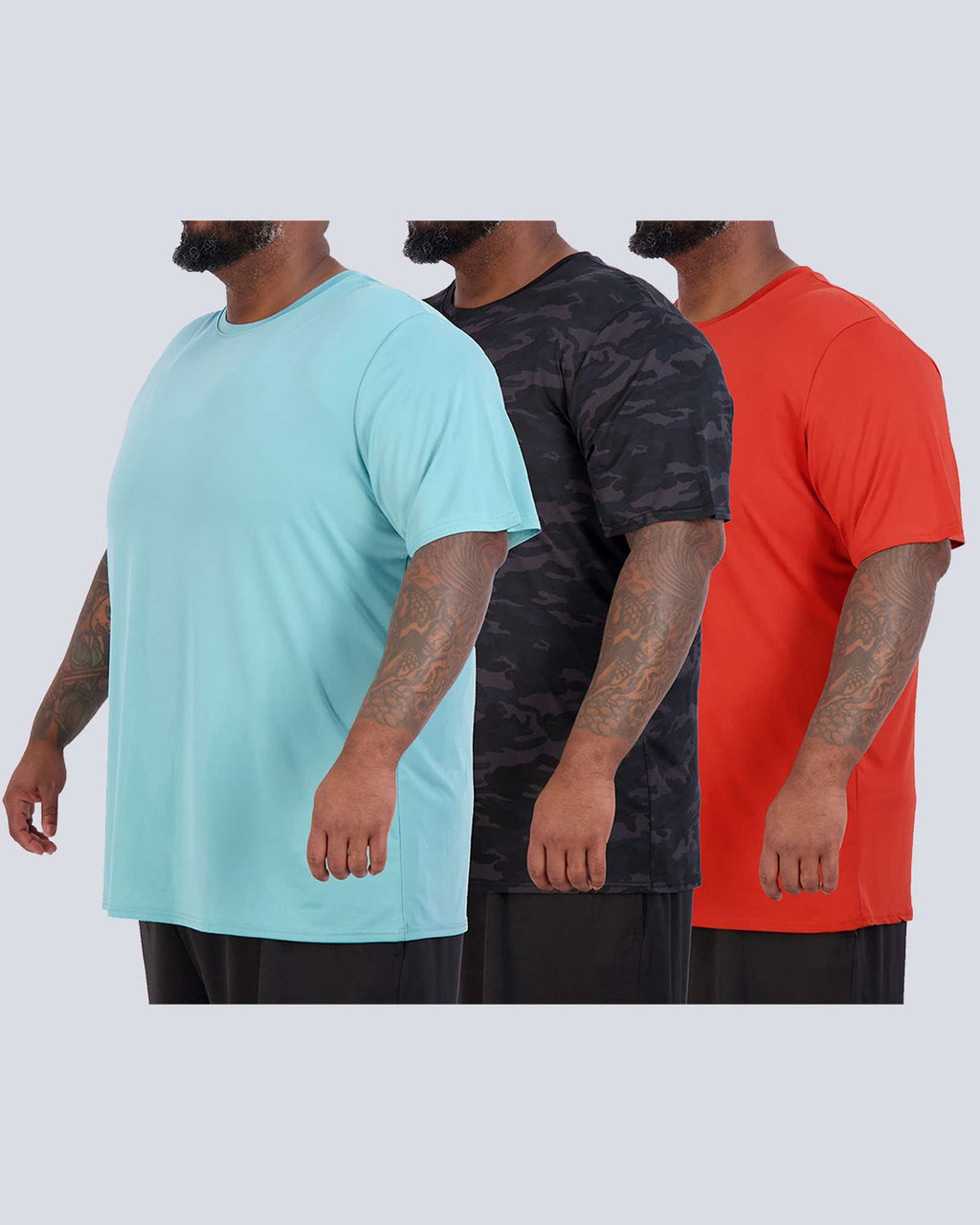 3 Pack: Men’s Big & Tall Dry-Fit Short-Sleeve Crew Neck T-Shirt