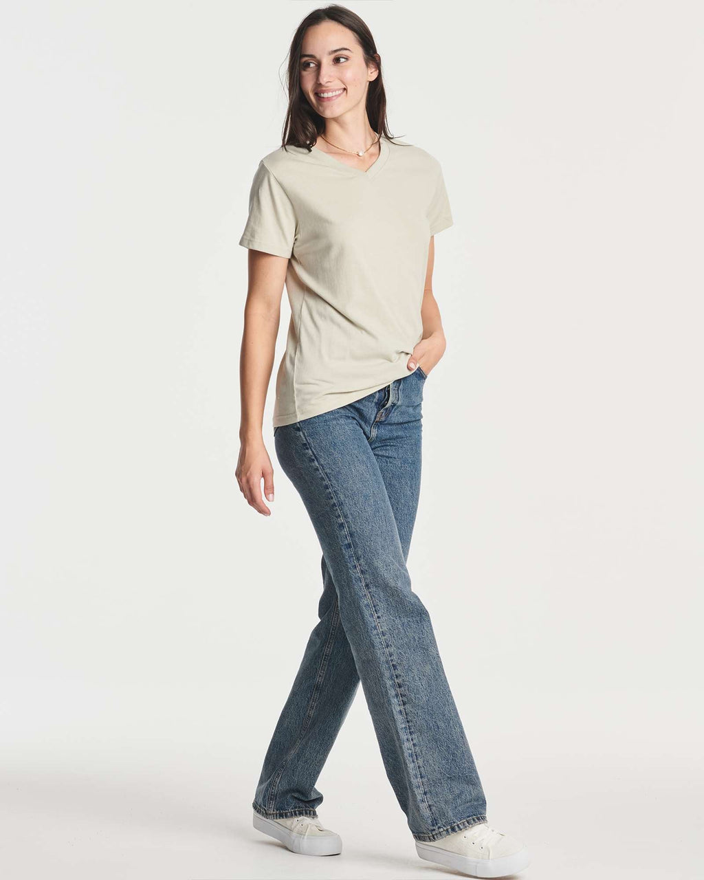 4 Pack: Women's Short-Sleeve V-Neck T-Shirt (Available in Plus Size)