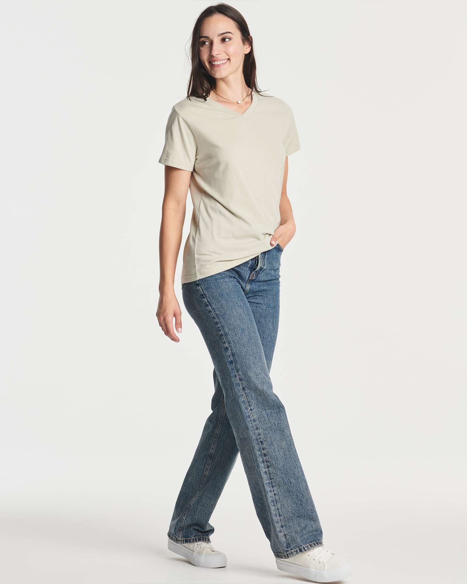 4 Pack: Women's Short-Sleeve V-Neck T-Shirt (Available in Plus Size)