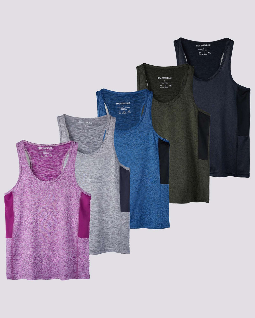 5 Pack: Womens Dry-Fit Racerback Tank Top