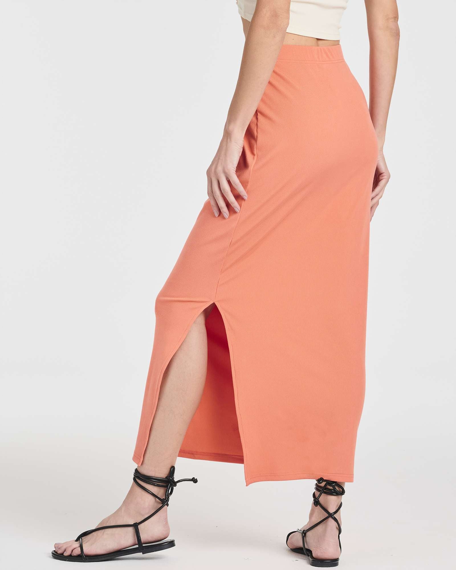 3 Pack: Women's Ribbed High Waisted Maxi Skirt