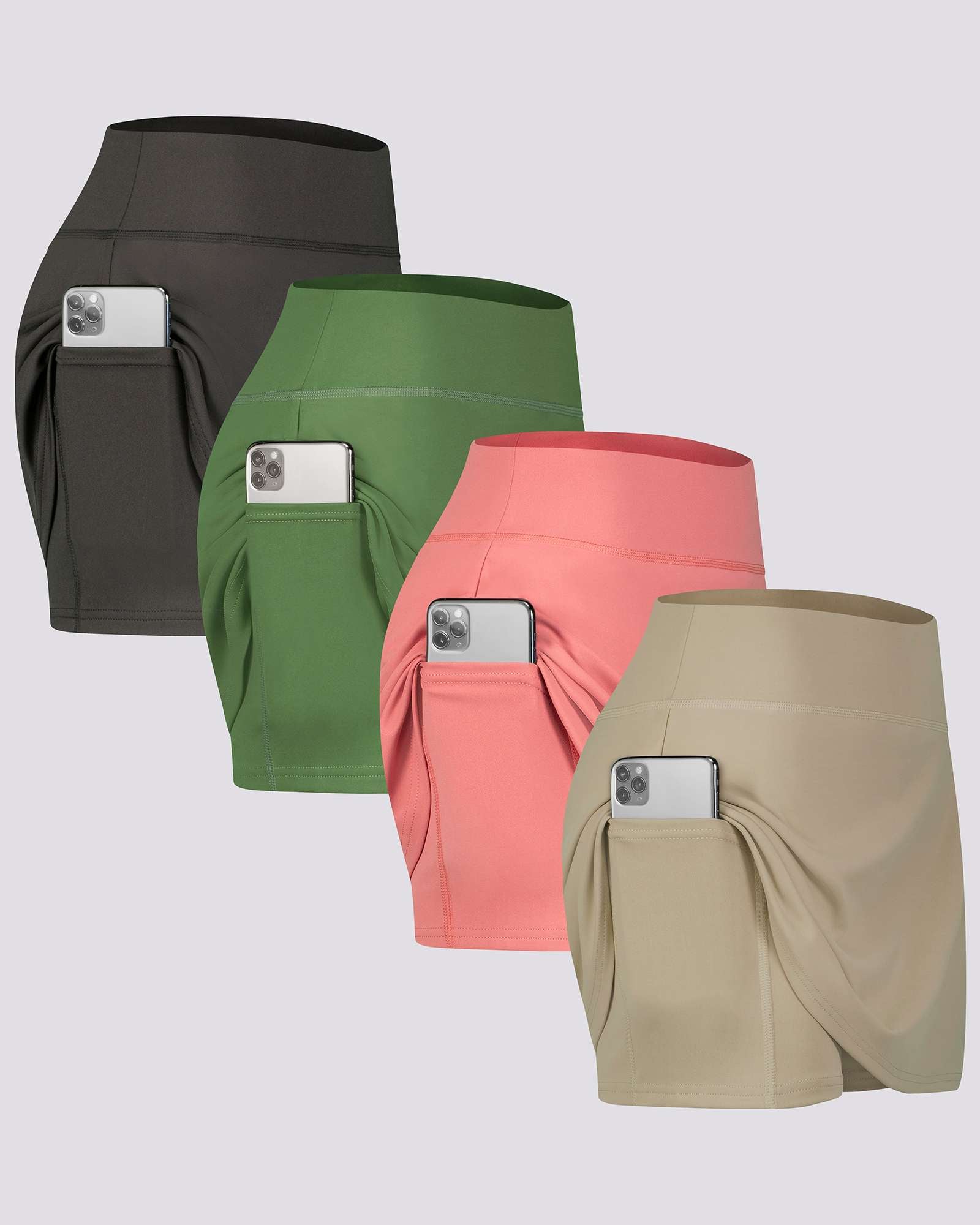 4 Pack: Women's Active Skort (Available in Plus Size)