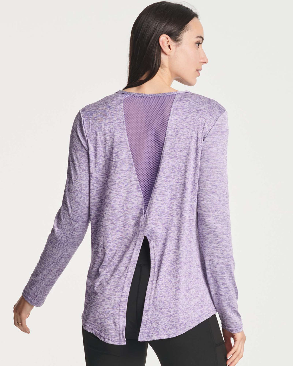 4 Pack: Women's Long-Sleeve Mesh Insert Tie Back Shirt (Available in Plus Size)