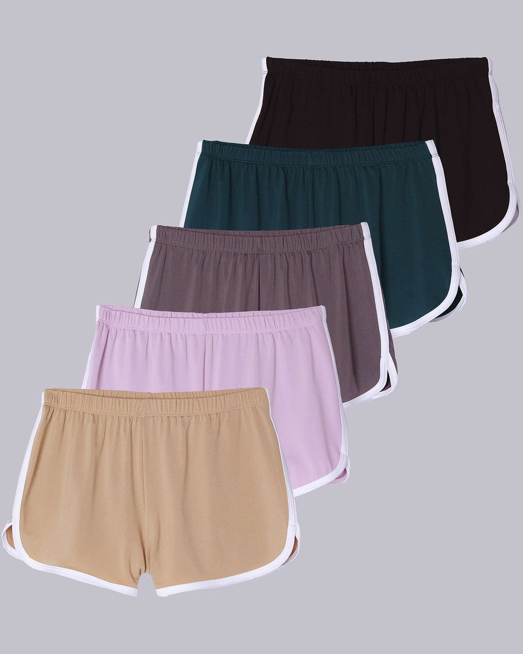 5 Pack: Girls' Dry-Fit Dolphin Shorts