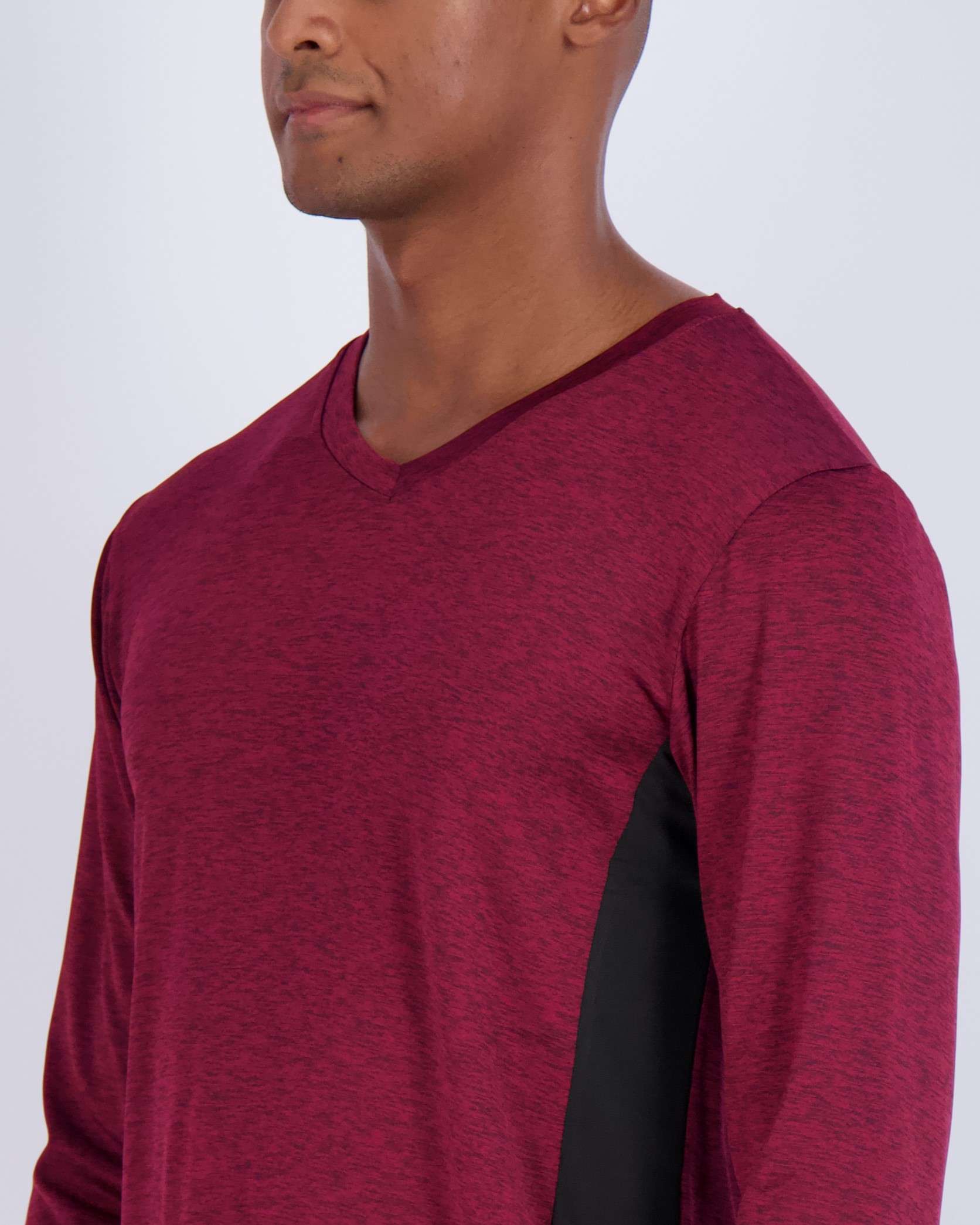4 Pack: Mens V-Neck Long Sleeve Dry Fit T-Shirt