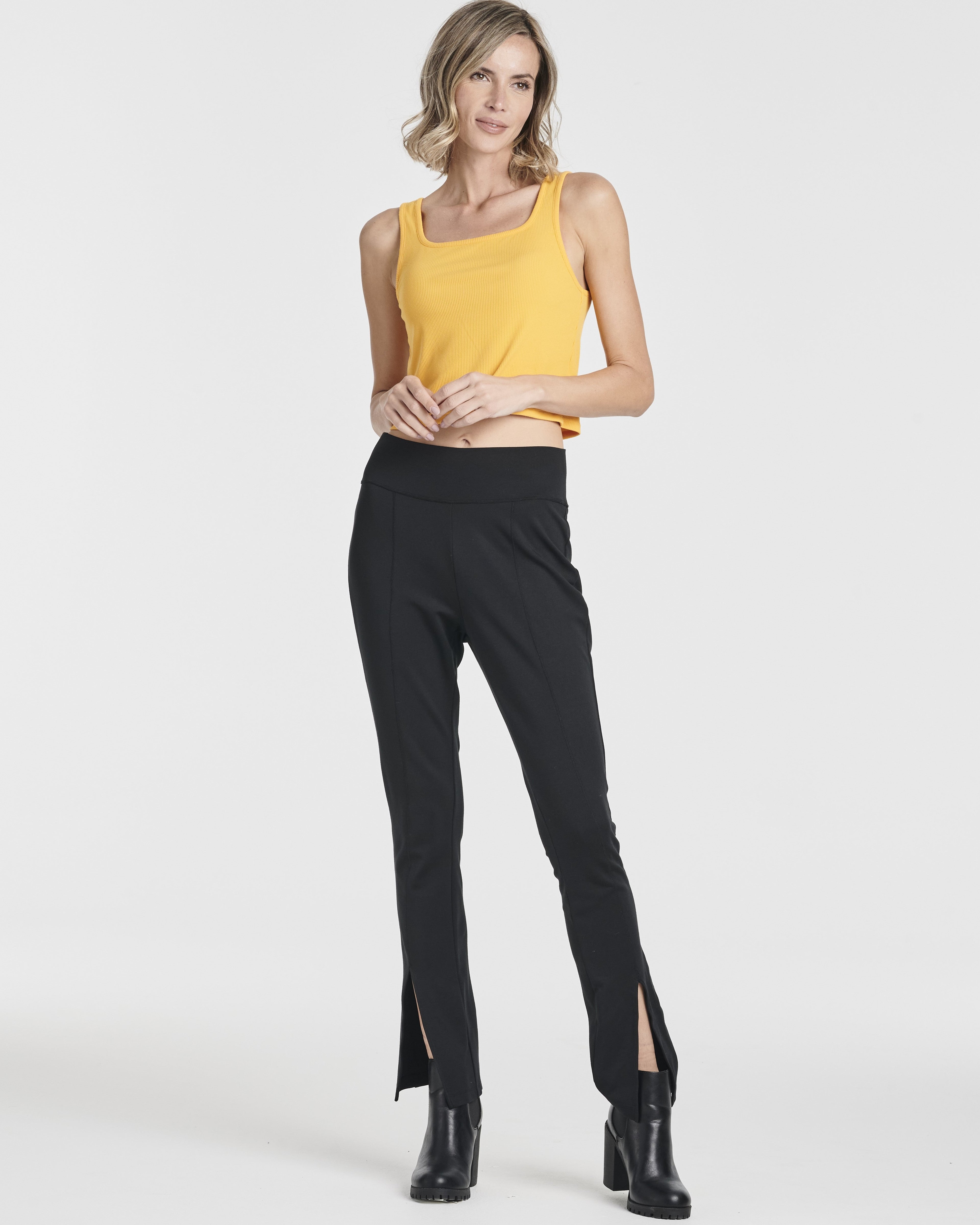 Real Essentials 5 Pack: Women's Soft Knit Ribbed Square Neck Cropped Tank Top - Sleeveless Crop Tops