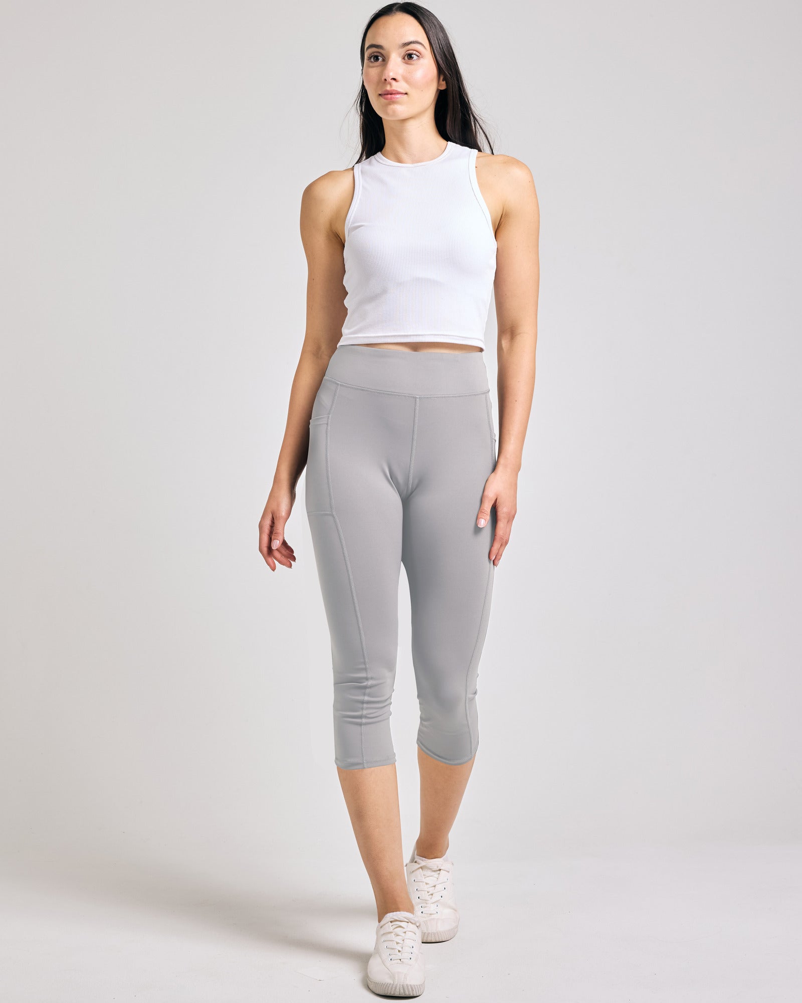 4 Pack: Women's Capri Leggings with Pockets (Available in Plus Size)